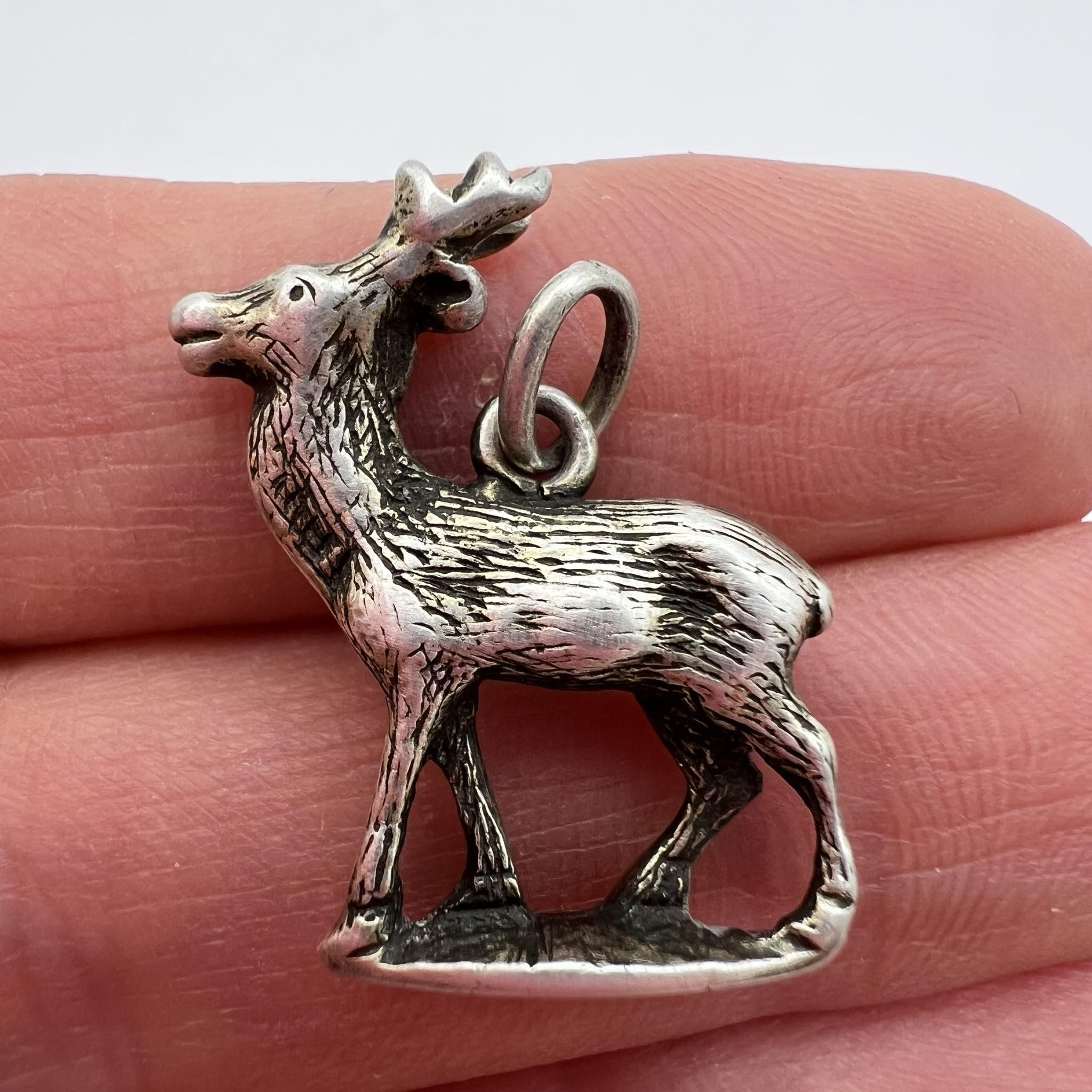 Vintage Vintage Silver 800 Pendant Figure Christmas Deer Italy 4.2gr Size ONE SIZE - 4 Thumbnail