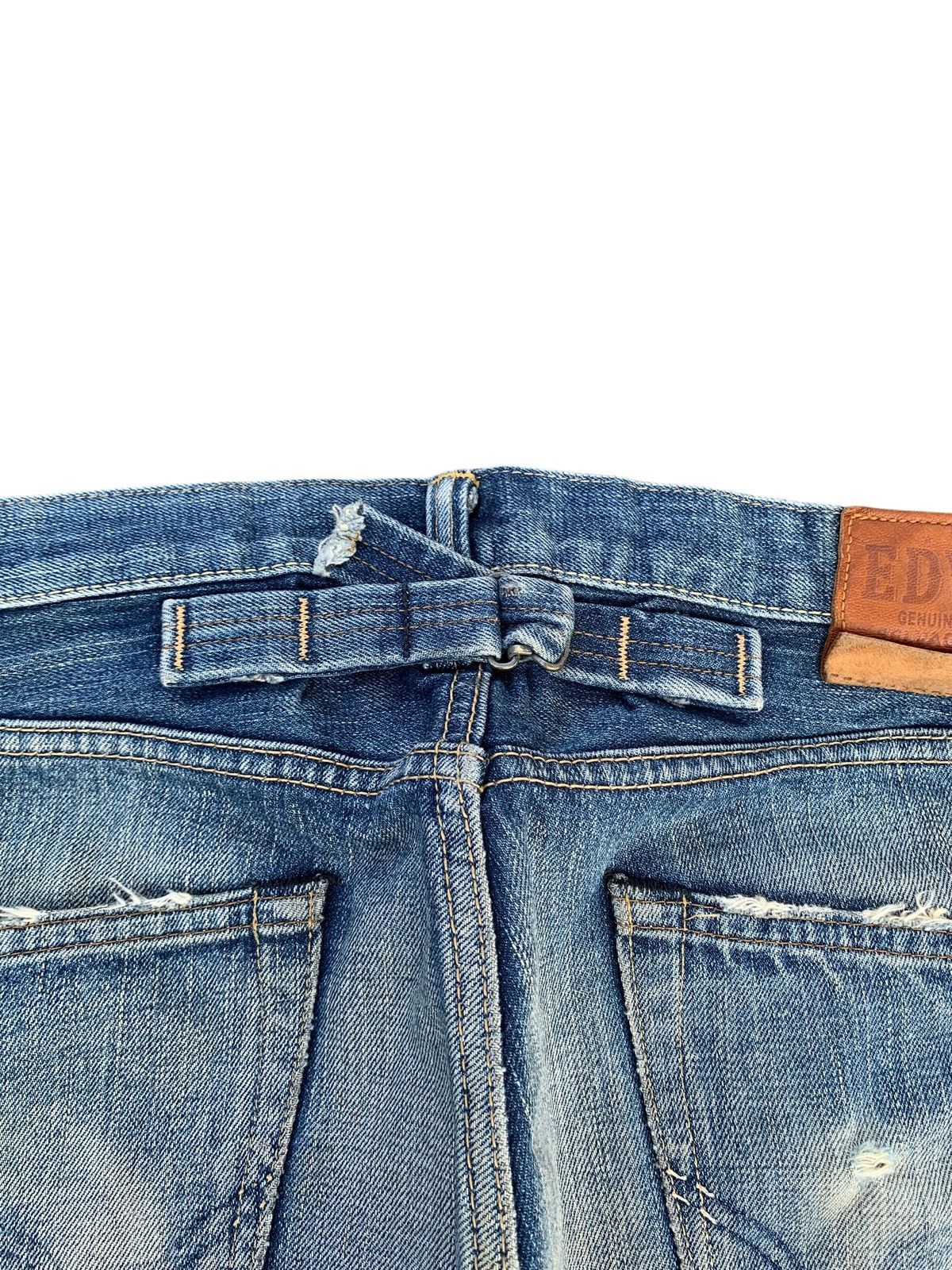 Edwin VINTAGE EDWIN505zx SELVEDGE BUCKLE BACK DISTRESSED DENIM Size US 33 - 11 Thumbnail