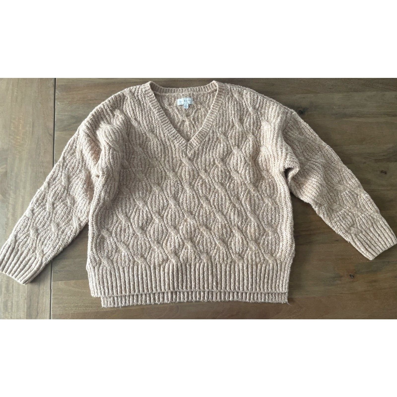 Lucky Brand Lucky Brand Cable Knit Sweater Women Large Orange Long Sleeve Pullover Sweater Pullover BeamGeometric Bohemian 80s? Size L / US 10 / IT 46 - 2 Thumbnail