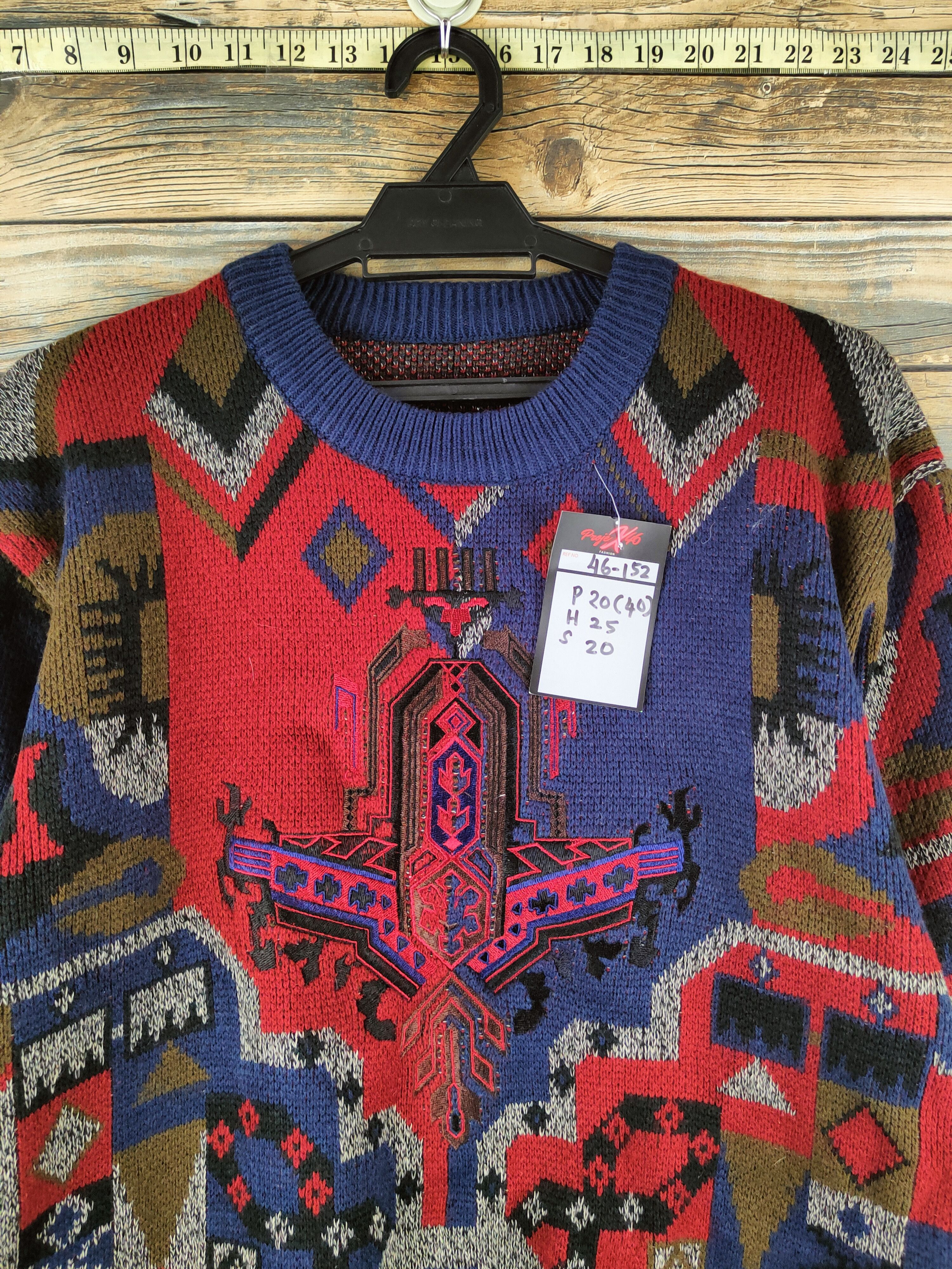 Japanese Brand DL Japanese Brand Maroon Navy Knitwear Sweatshirts #46-152 Size US S / EU 44-46 / 1 - 2 Thumbnail