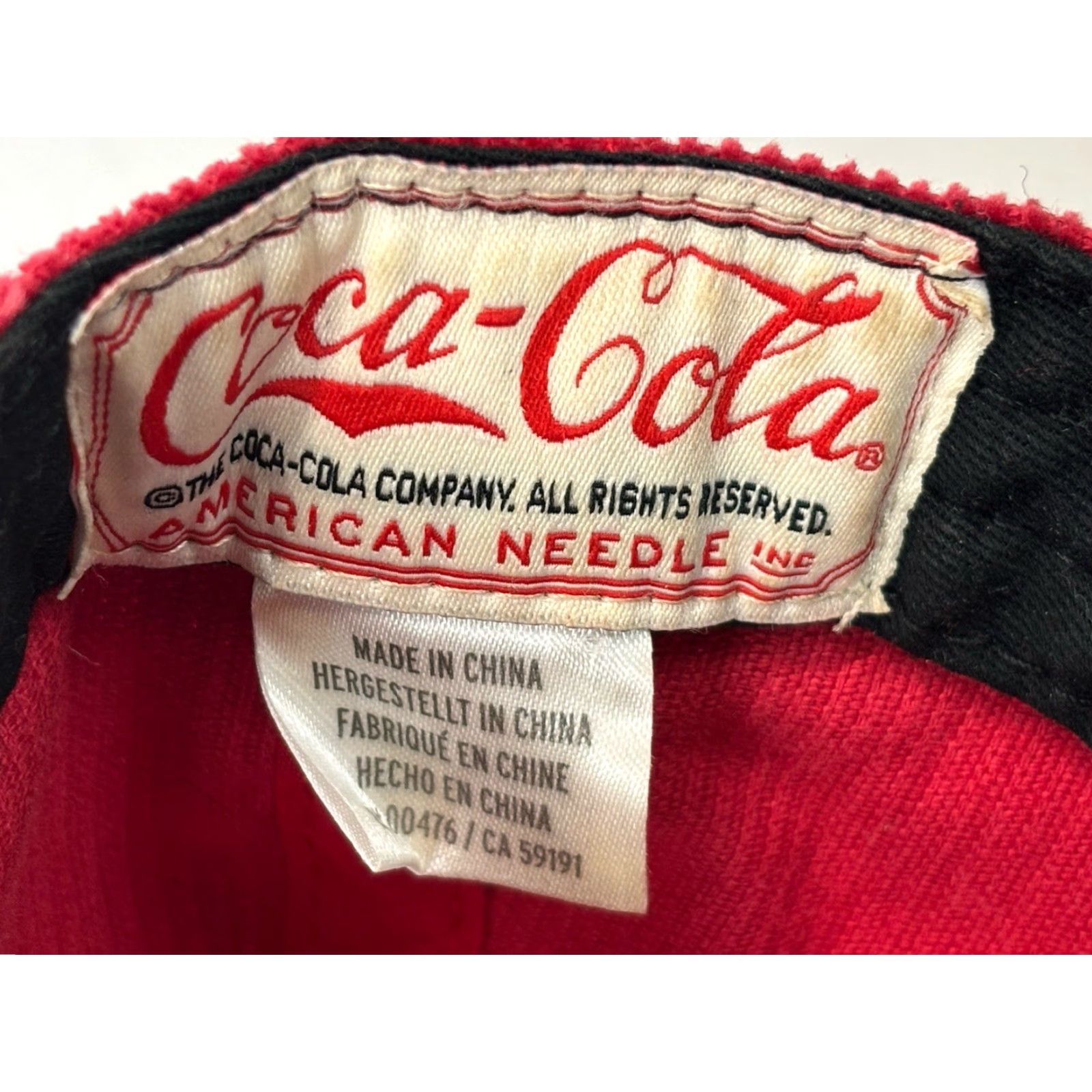 American Needle American Needle Coca-Cola Hat Cap Snap Back Drink in Bottles Coke Red Corduroy Cotton Polyester Size ONE SIZE - 8 Thumbnail