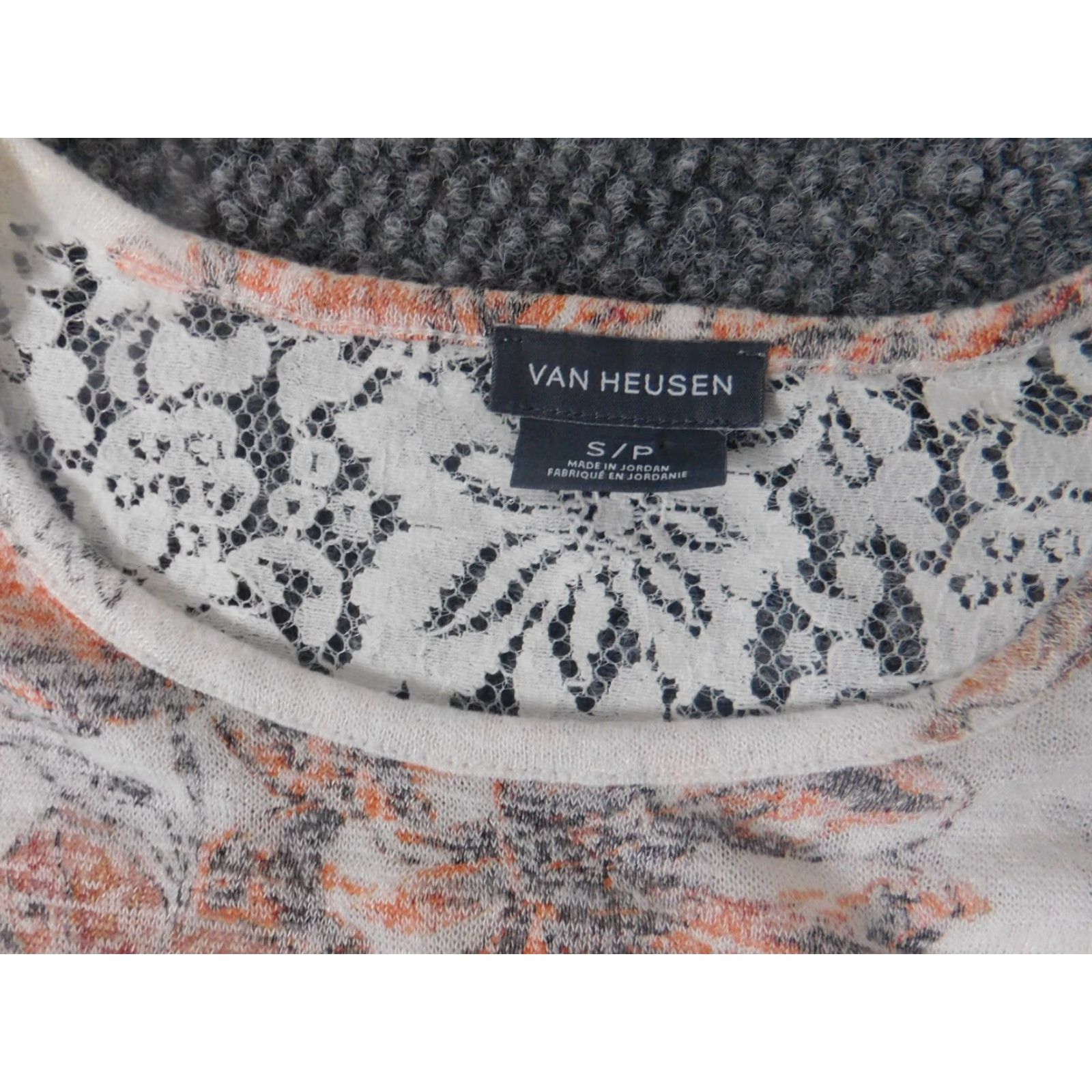 Van Heusen Van Huesen Womens Blouse Small White Floral pullover Size S / US 4 / IT 40 - 5 Thumbnail