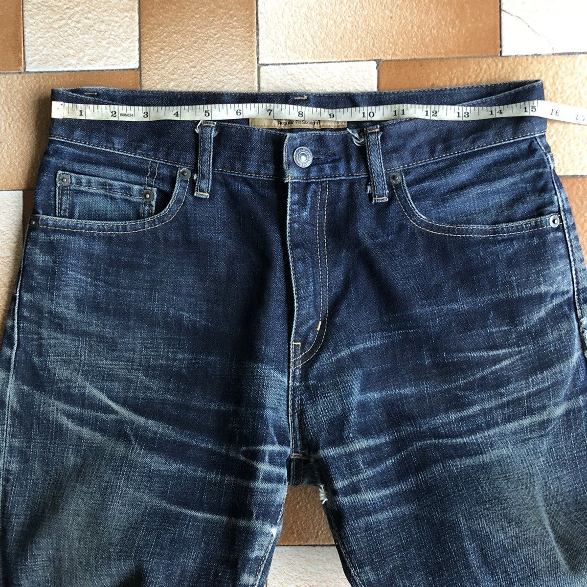 Uniqlo Vintage UNIQLO Custom Tiger Embroidered jeans Size US 31 - 17 Thumbnail