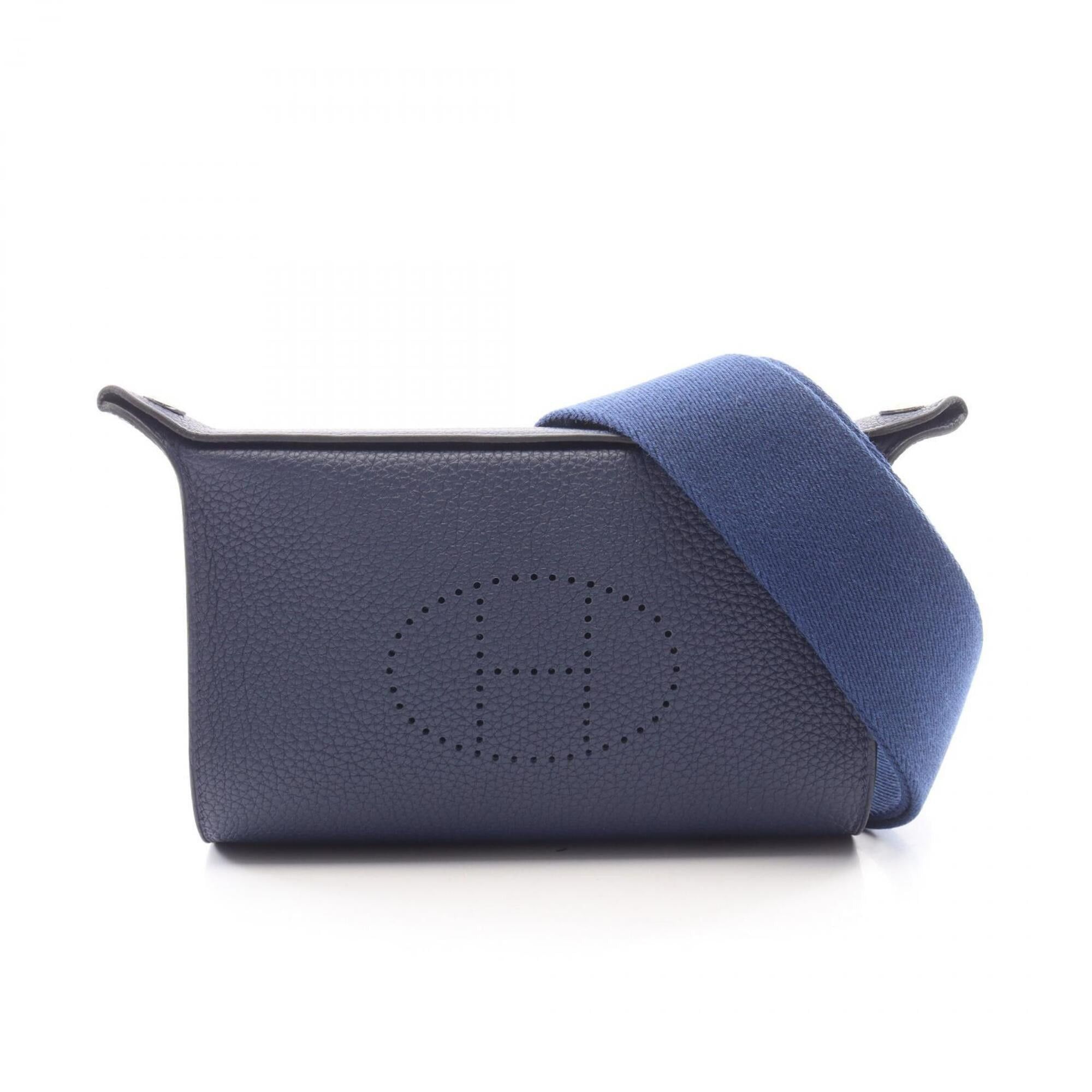 Hermes Hermes Vid Poche Shoulder Bag Handbag Leather Togo Women's Blue Size ONE SIZE - 1 Thumbnail