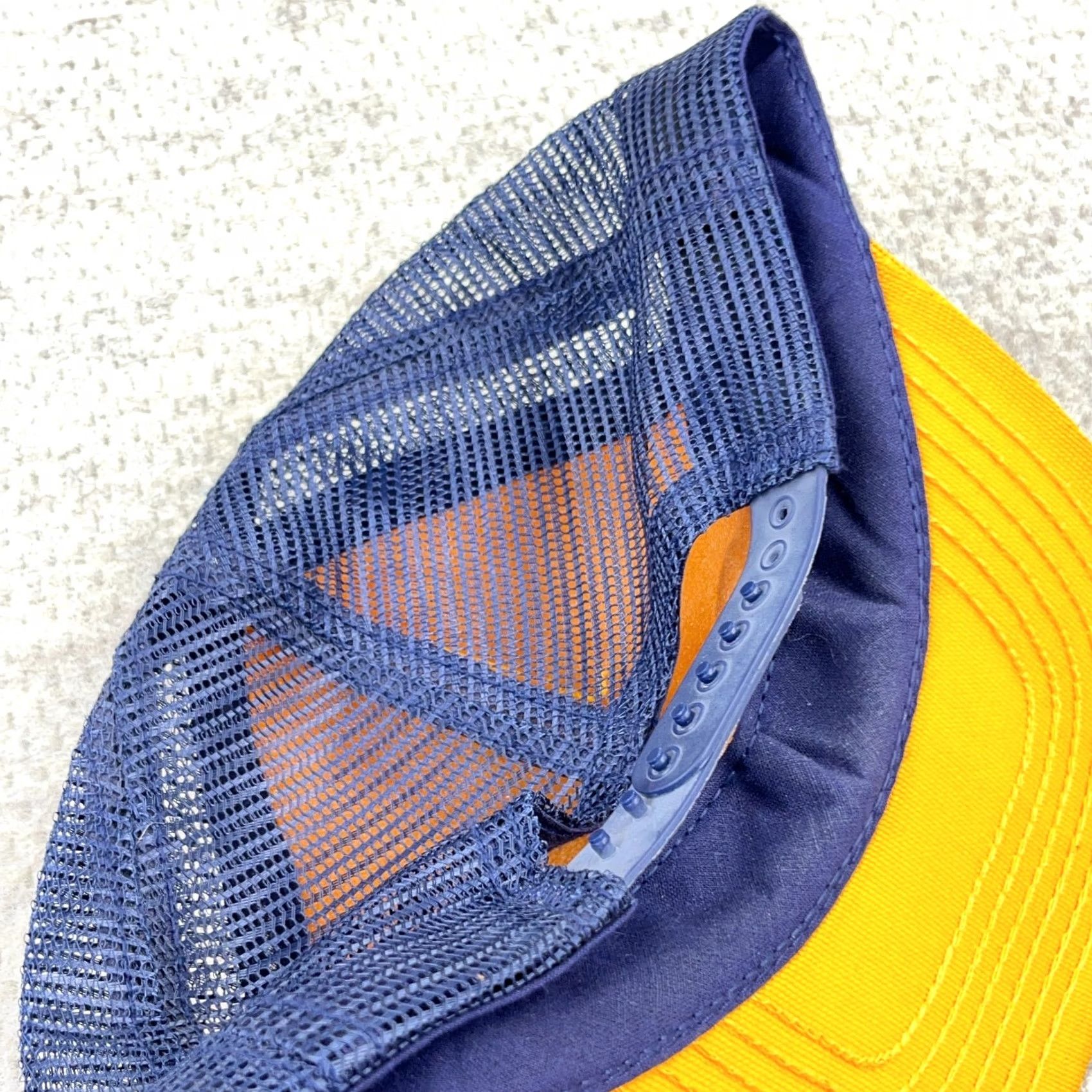 Vintage Revised Title: Vintage Lions Club Trucker Hat Cap Made In USA 80s 90s Yellow Blue Kaukauna Custom Size ONE SIZE - 6 Thumbnail