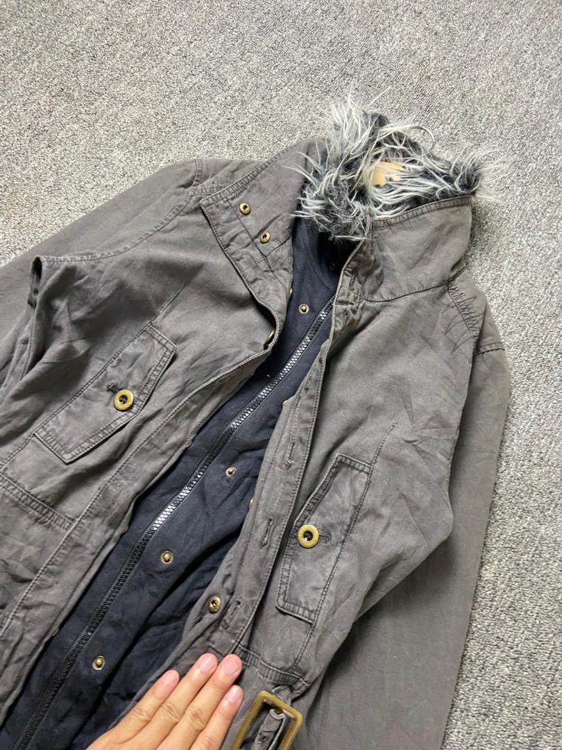 Japanese Brand ALGONQUIN Military Style Trench Jacket with Fur (203) Size XS / US 0-2 / IT 36-38 - 6 Thumbnail