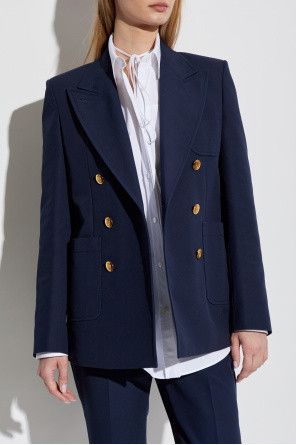Gucci o1loc1c0226 818203 Double-Breasted Cotton Jacket Navy Blue Size M / US 6-8 / IT 42-44 - 3 Thumbnail
