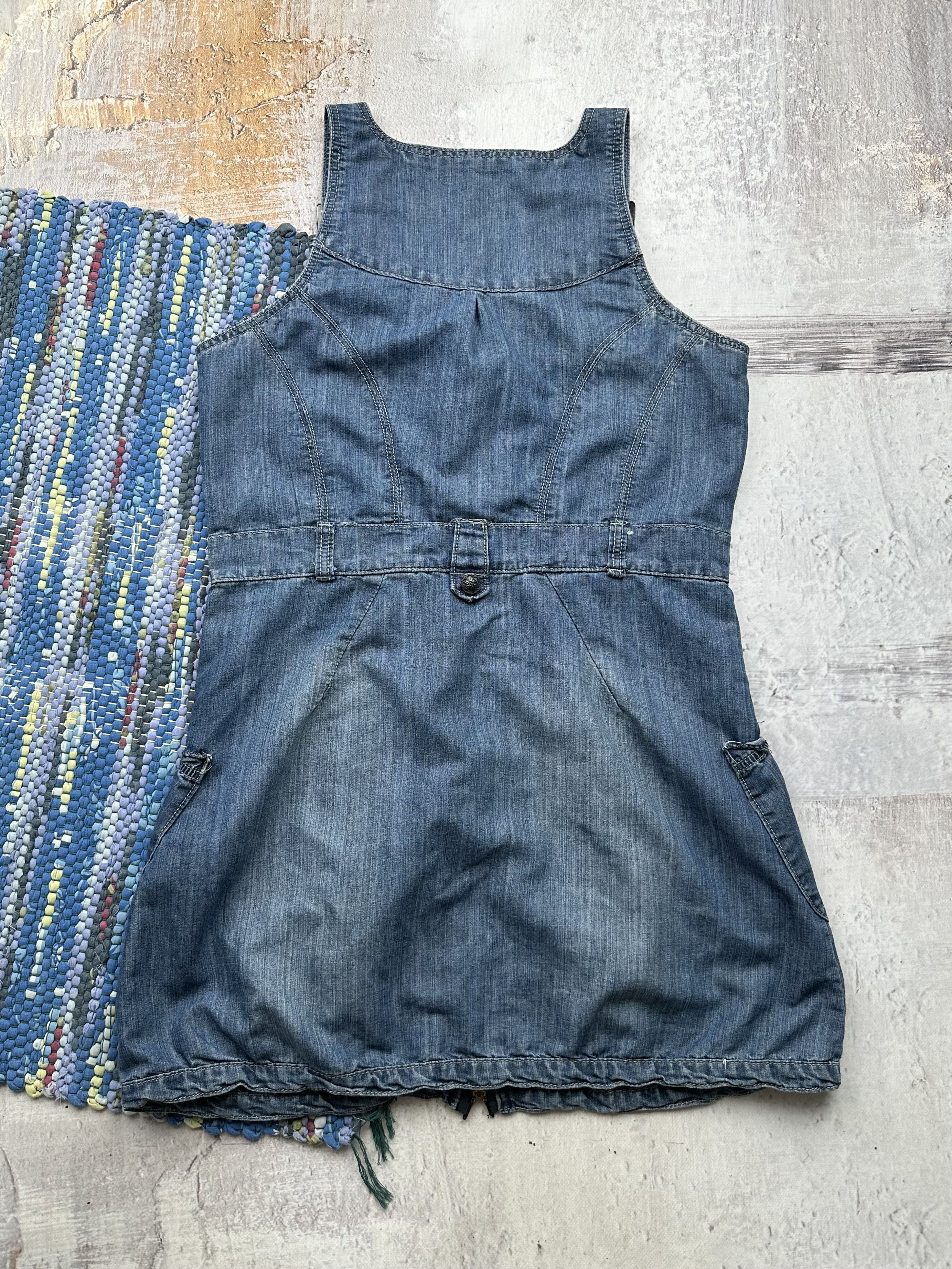 Japanese Brand Vintage Denim Dress With Shoulders Belted A181(281) Size M / US 6-8 / IT 42-44 - 5 Thumbnail