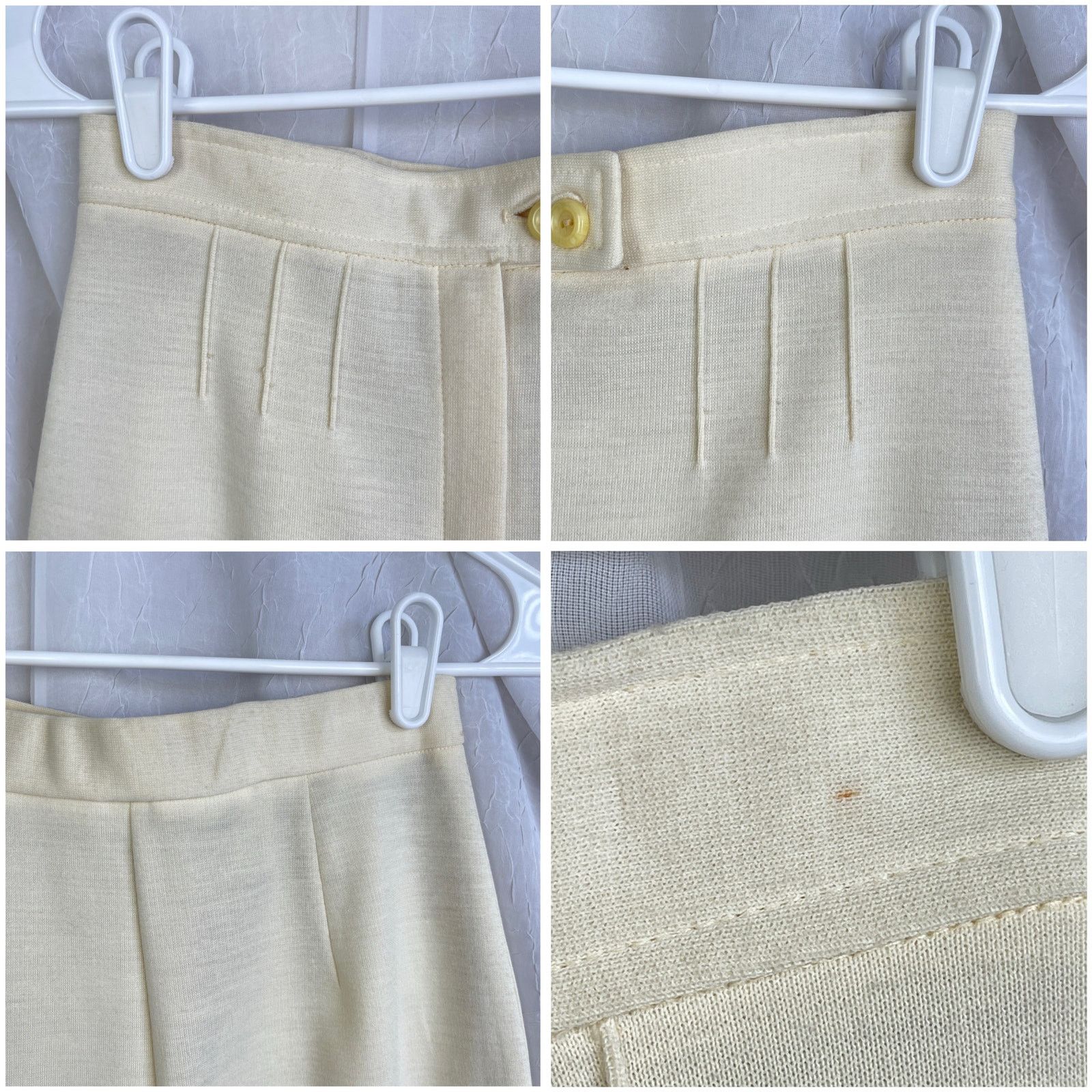 Vintage VTG 70’s Cream Blazer Jacket & High Waist Pants Suit Set XS Size 24" / US 00 / IT 34 - 24 Thumbnail