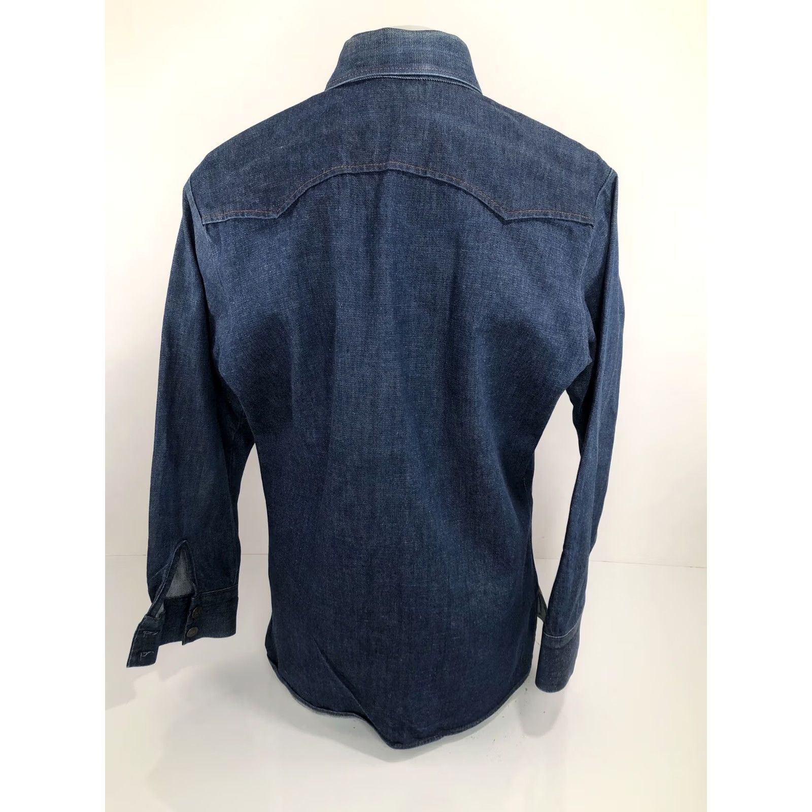 Levi's VINTAGE Levi's Western Denim Shirt Mens L Blue Collared Long Sleeve Button-Up Leather Butterfly? Size US L / EU 52-54 / 3 - 5 Thumbnail