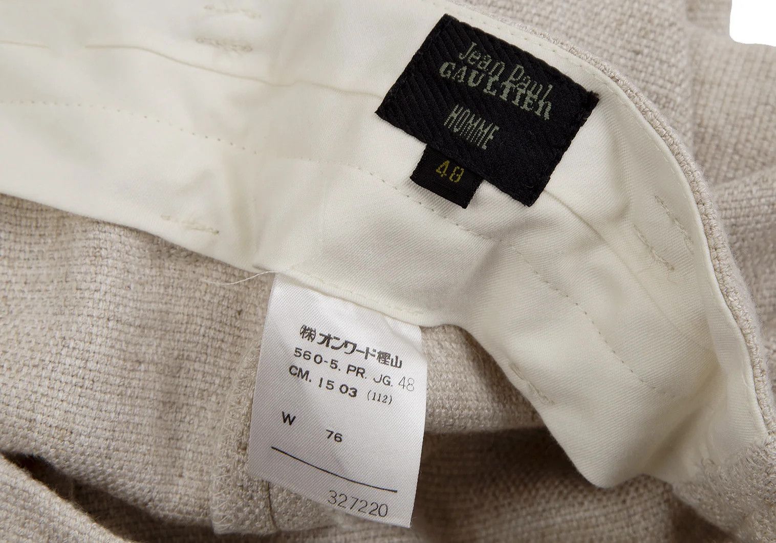Jean Paul Gaultier Linen Buttoned Tapered Pants in Beige Size 48 Size US 32 / EU 48 - 19 Thumbnail