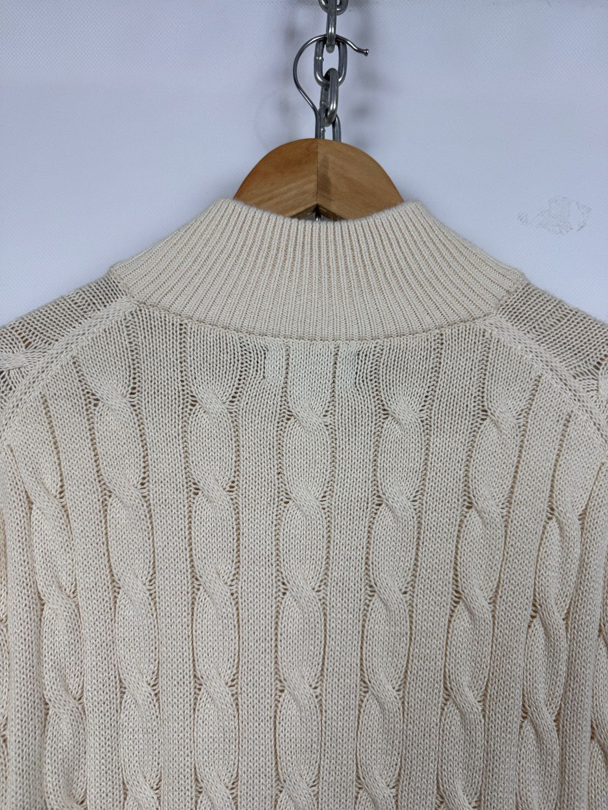 Polo Ralph Lauren Polo Ralph Lauren Cable Knit Quarter Zip Mock Neck Sweater Size US XXL / EU 58 / 5 - 19 Thumbnail