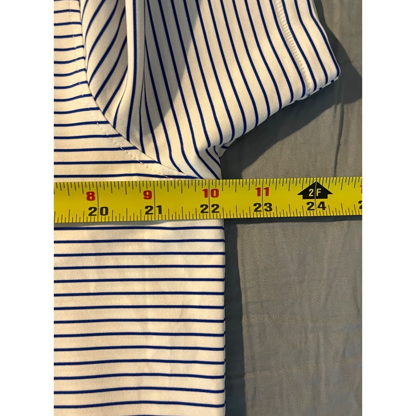 G/FORE G/Fore Polo Shirt Men L White Blue Striped Two Tone Golf Stretch Polo Regular Size L Mens Size US L / EU 52-54 / 3 - 4 Thumbnail