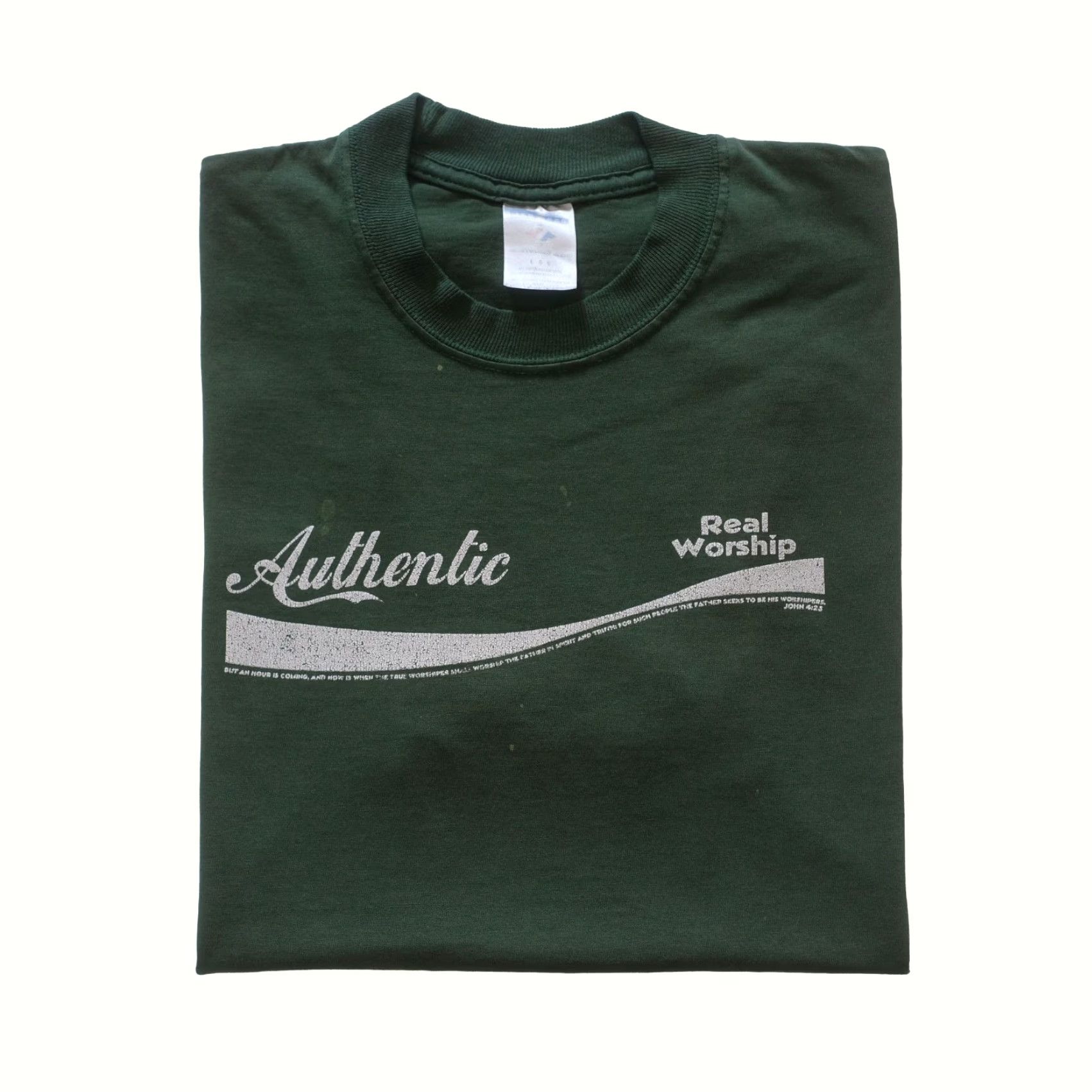 Vintage VINTAGE Coca-Cola T-Shirt Green 90s Retro JESUS BIBLE JOHN 4:25 VTG MEN L Size: L Size US L / EU 52-54 / 3 - 2 Thumbnail