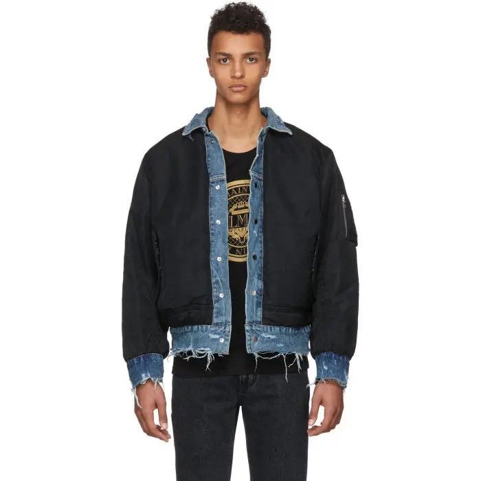 Amiri Amiri Reversible Denim Bomber Jacket Size US L / EU 52-54 / 3 - 5 Thumbnail