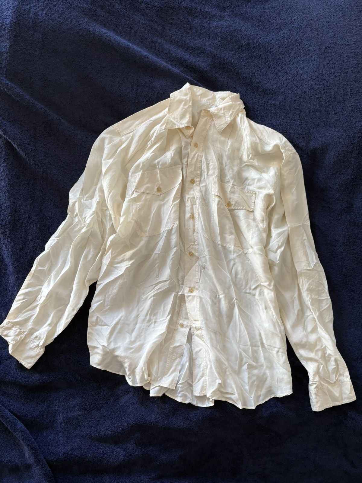 Valentino Valentino Vintage Long Sleeve Shirt White Gold Size L / US 10 / IT 46 - 1 Thumbnail
