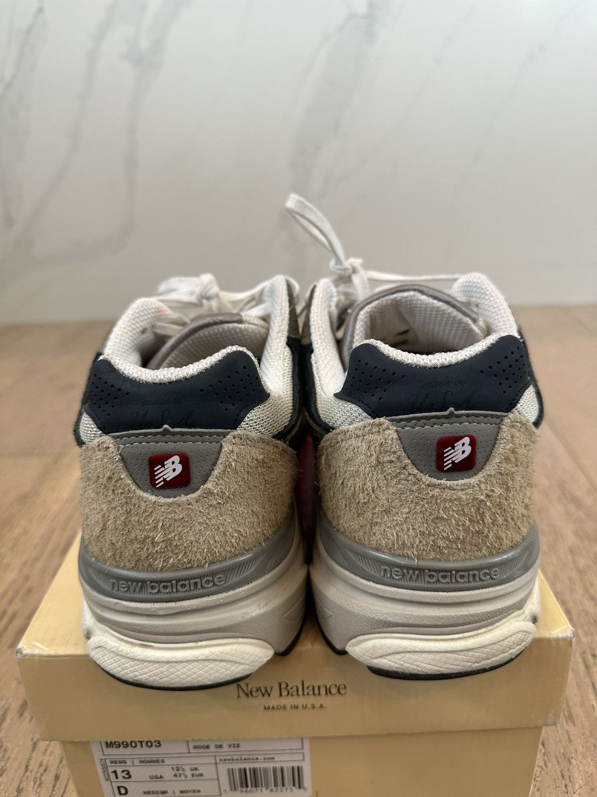 New Balance New Balance 990v3 MiUSA Grey Blue Olive Size US 13 / EU 46 - 3 Thumbnail