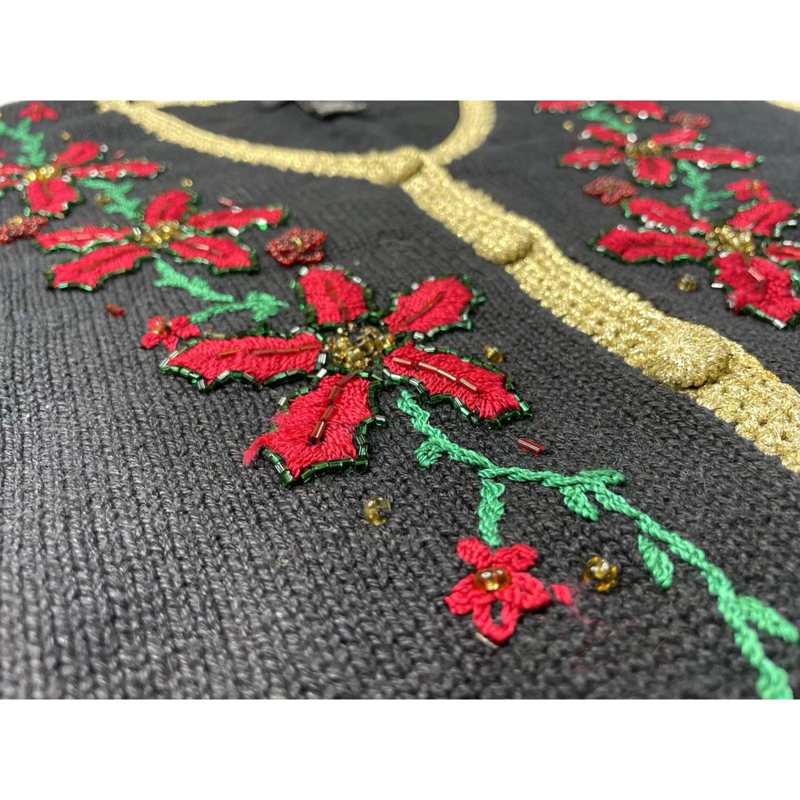 Vintage VINTAGE Studio Joy Embellished Floral Christmas Sweater Vest Knit Petite XL Ugly Size XS / US 0-2 / IT 36-38 - 2 Thumbnail