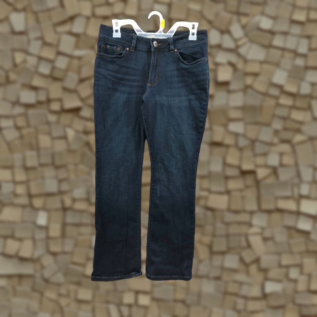 Lee Lee Modern Series Bootcut Jeans Womens 10S Mid Rise Dark Wash Blue Denim 5-Pocket Classic Size 32" / US 10 / IT 46 - 1 Thumbnail