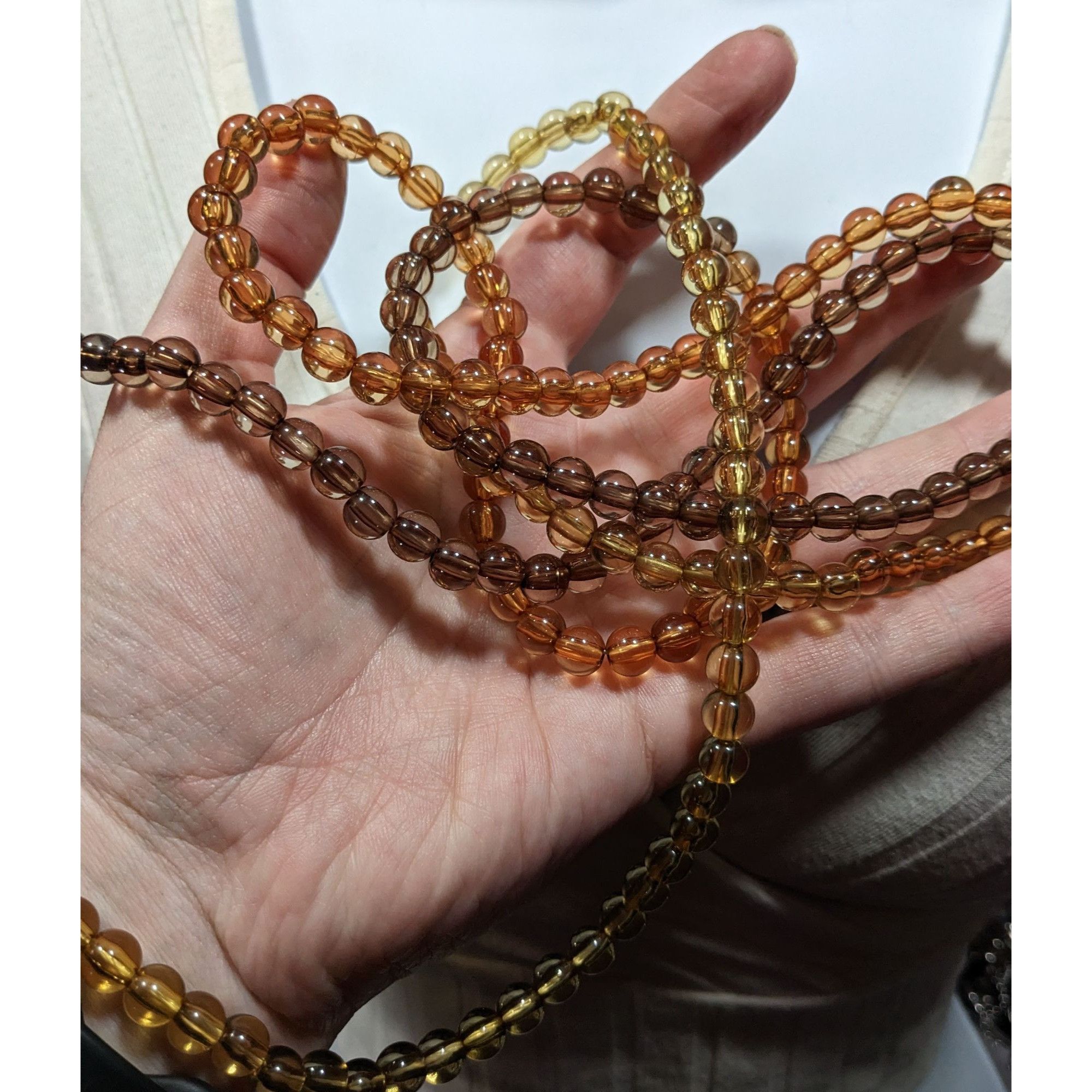 Other Vintage Lucite Earth Tone Translucent Beaded Necklace Size ONE SIZE - 4 Thumbnail