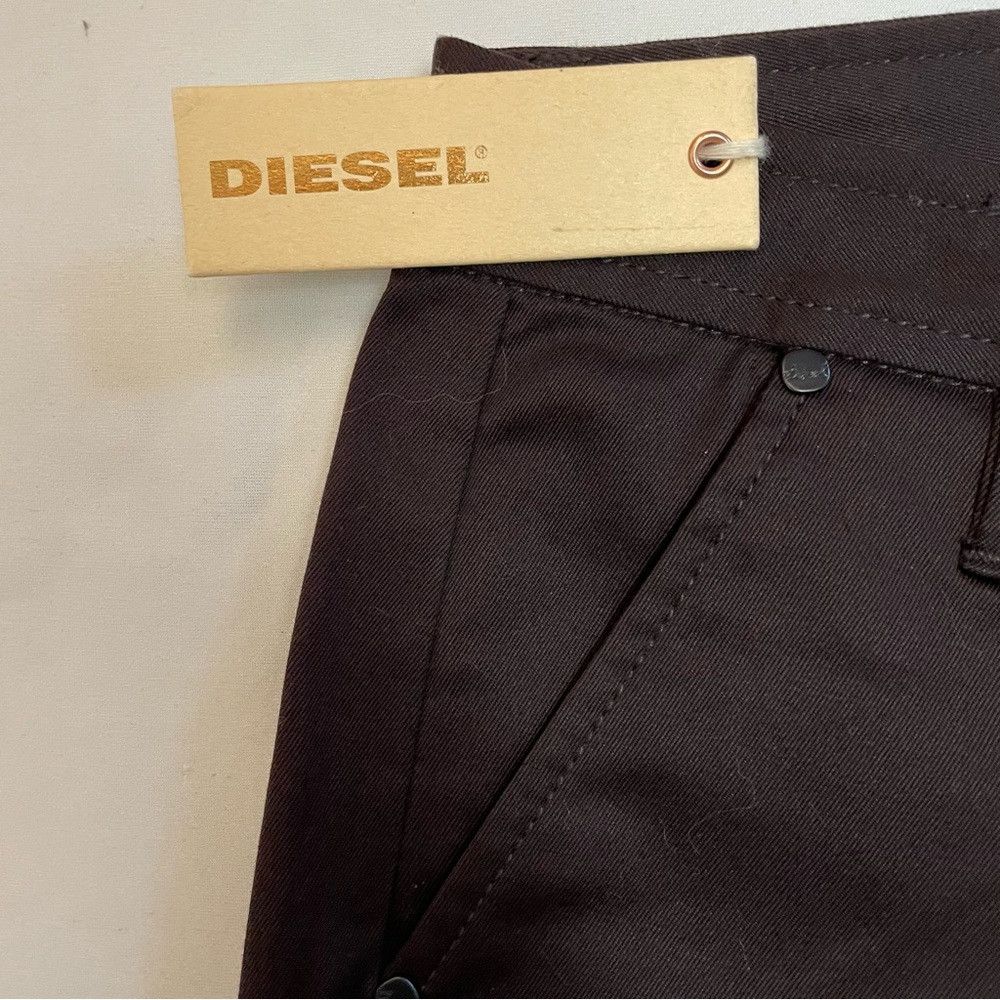 Diesel NWT New Diesel Straight Leg Cotton Brown Pants Size 24 Size 24" / US 00 / IT 34 - 4 Thumbnail