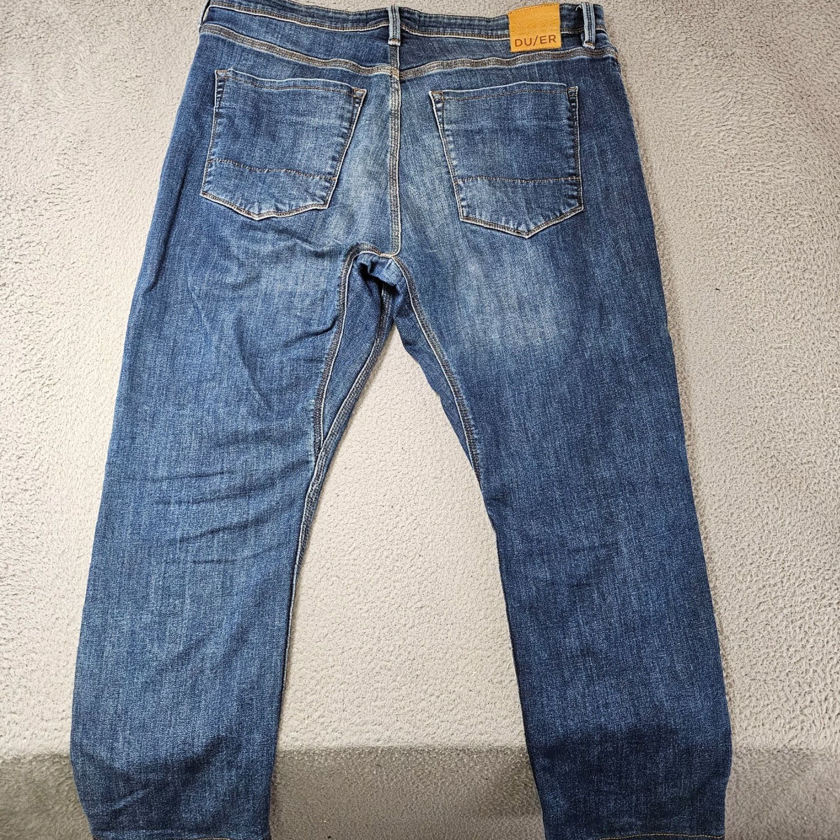 DUER DUER Jeans Mens 38x26 Tailored Blue L2X Relaxed Taper Five Pocket Stretch Denim Jea ns Size US 38 / EU 54 - 7 Thumbnail