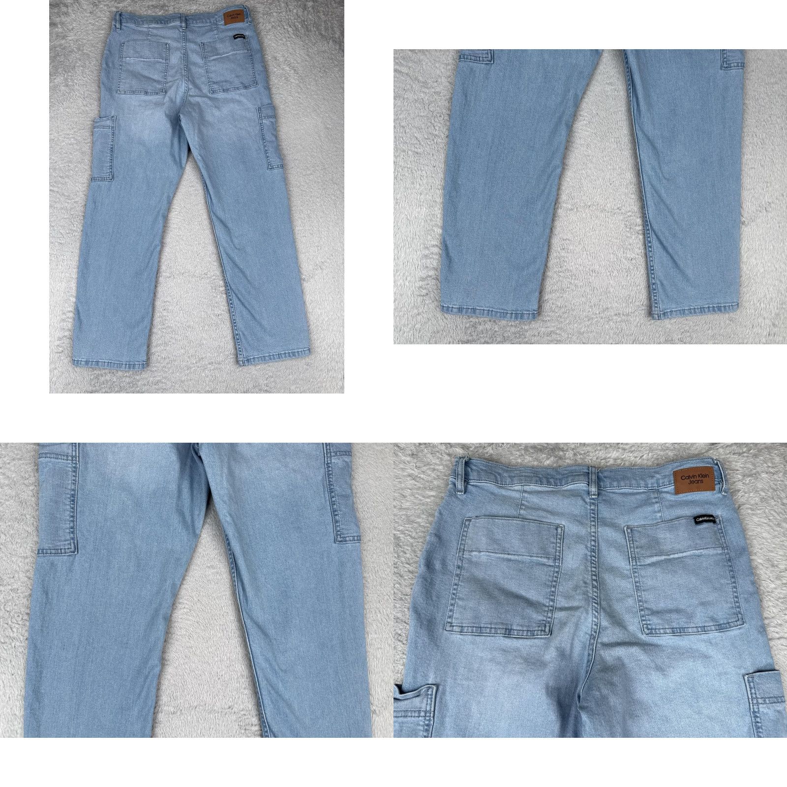 Calvin Klein Calvin Klein Jeans Womens Jeans Straight Cargo Light Wash 13/31 Blue 90s 5-Pocket Womens (Juniors) Mens? Size 34" / US 12 / IT 48 - 10 Thumbnail
