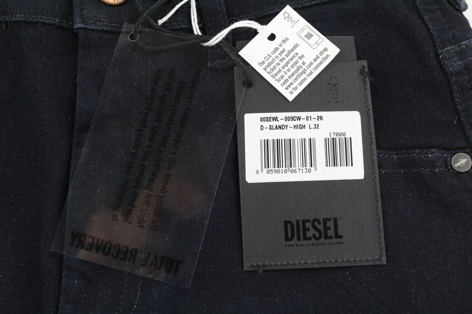 Diesel SLANDY-HIGH 009CW W26/L32 Super Skinny High Waist 40673 Size 26" / US 2 / IT 38 - 6 Thumbnail