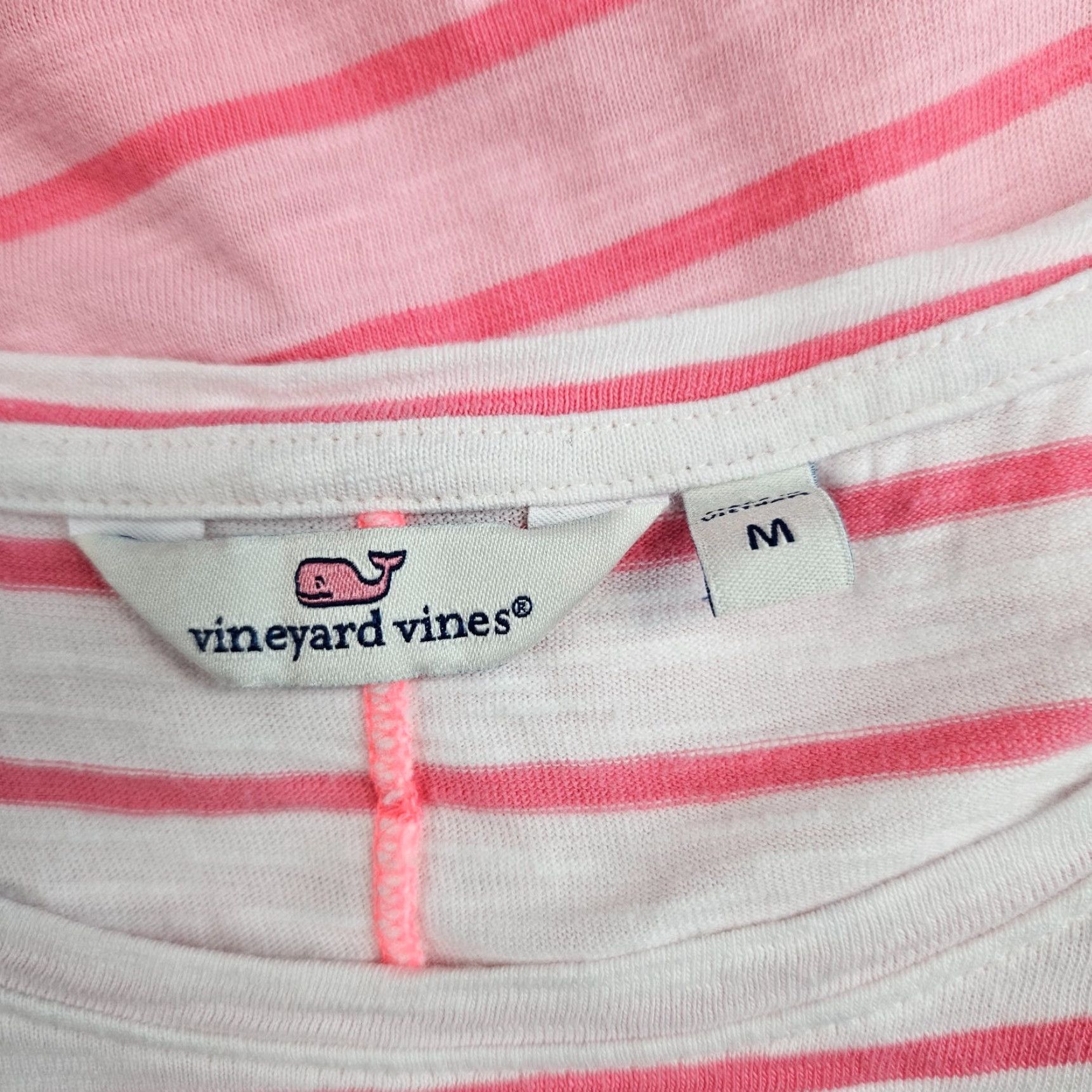 Vineyard Vines Vineyard Vines Womens Dress M Pink White Stripe Ombre Short Sleeve Shirt Dress Size 32" / US 10 / IT 46 - 6 Thumbnail