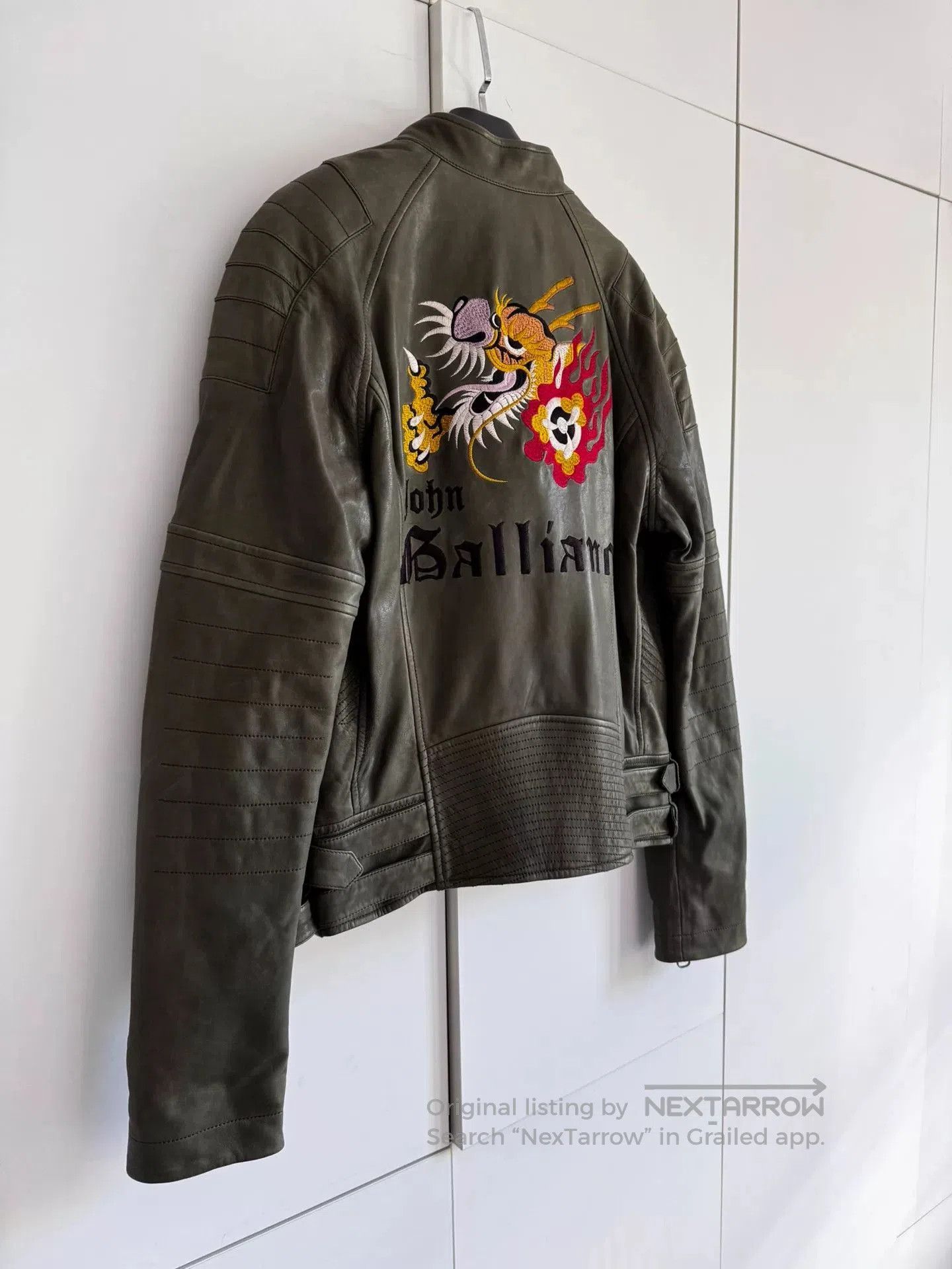 John Galliano John Galliano Dragon Embroidery Leather Jacket. Size US S / EU 44-46 / 1 - 2 Thumbnail