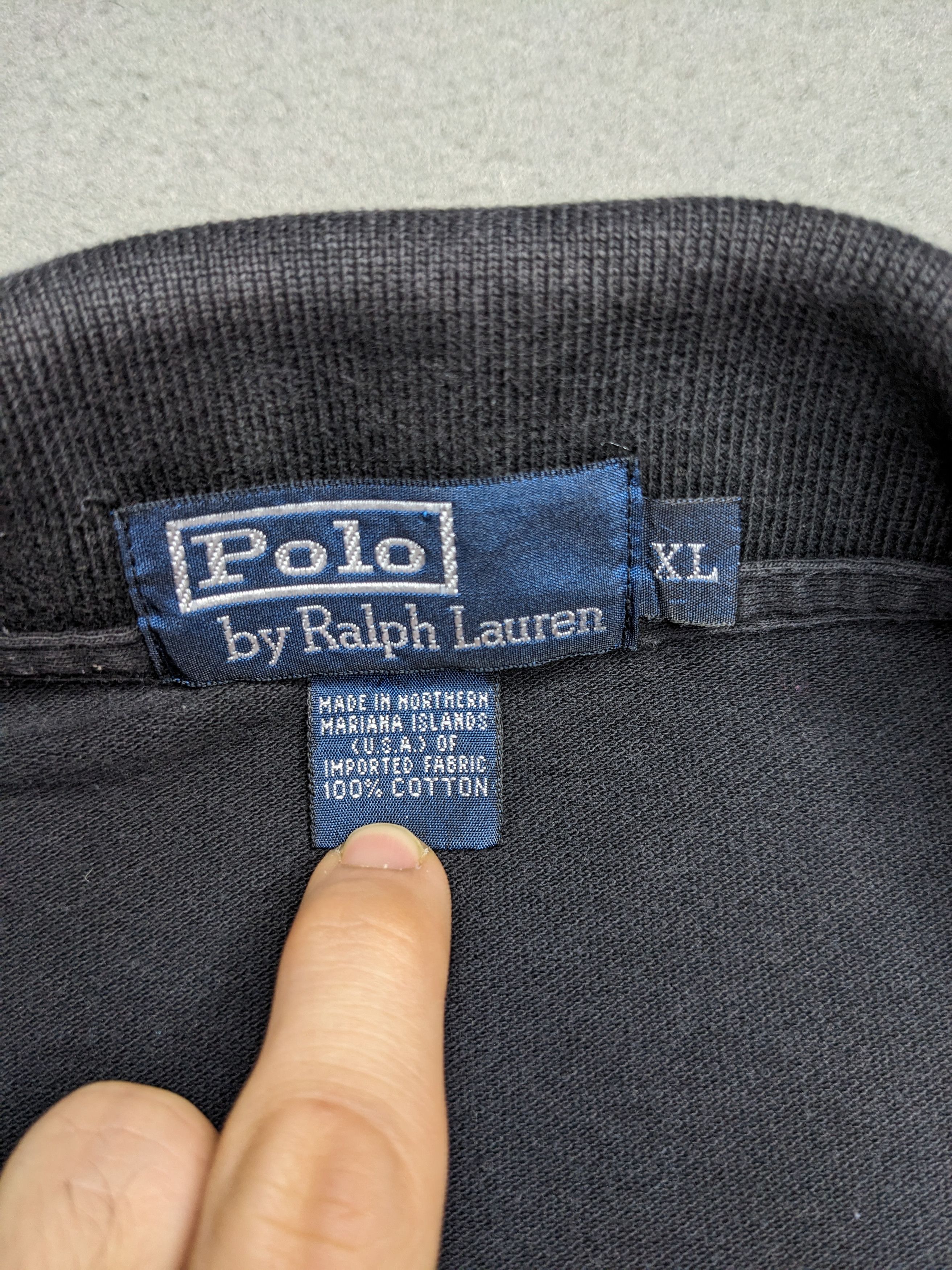 Polo Ralph Lauren VTG 90s Polo Ralph Lauren Shirt XL Small Pony Black Made USA Size US XL / EU 56 / 4 - 4 Thumbnail