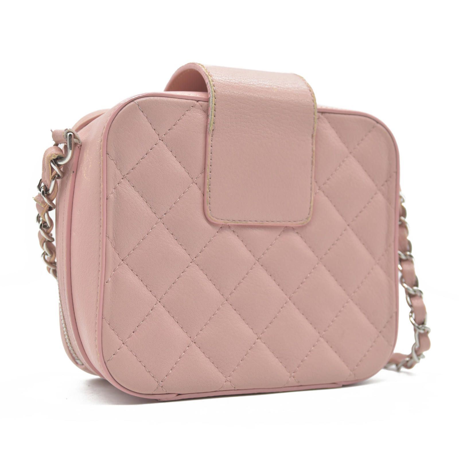 Chanel $4200 Chanel Lambskin Quilted Mini CC Box Camera Bag Pink Size ONE SIZE - 9 Thumbnail