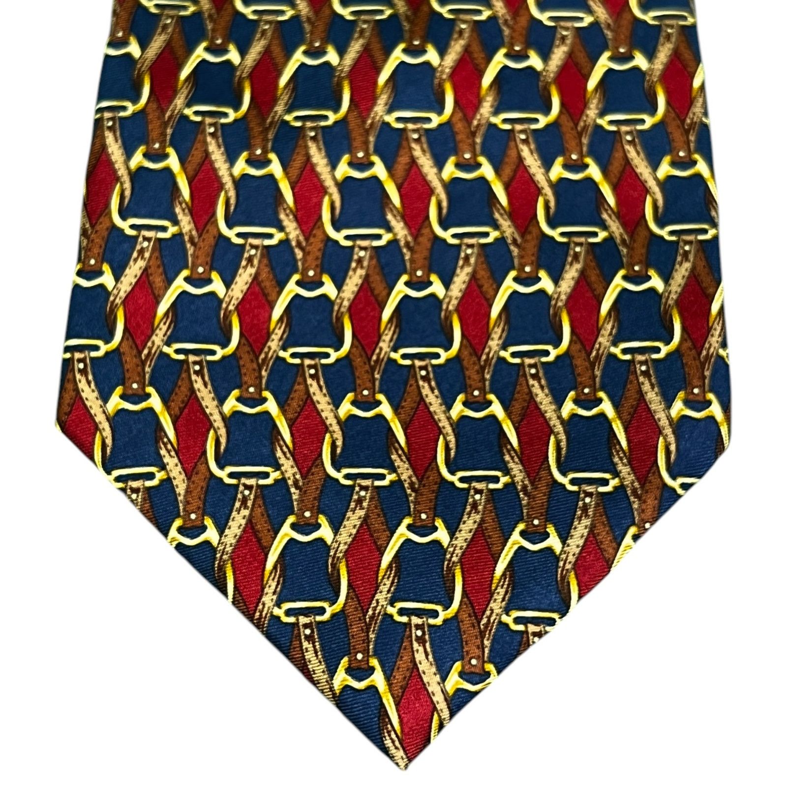 Fendi Vintage Men's Fendi Equestrian Horse Bit Print 100% Silk Tie Size ONE SIZE - 2 Thumbnail