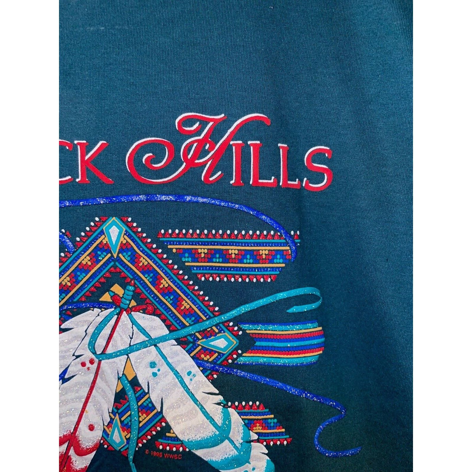 Jerzees 90s Vintage Black Hills Feather Native American Shirt VTG L Size US L / EU 52-54 / 3 - 4 Thumbnail