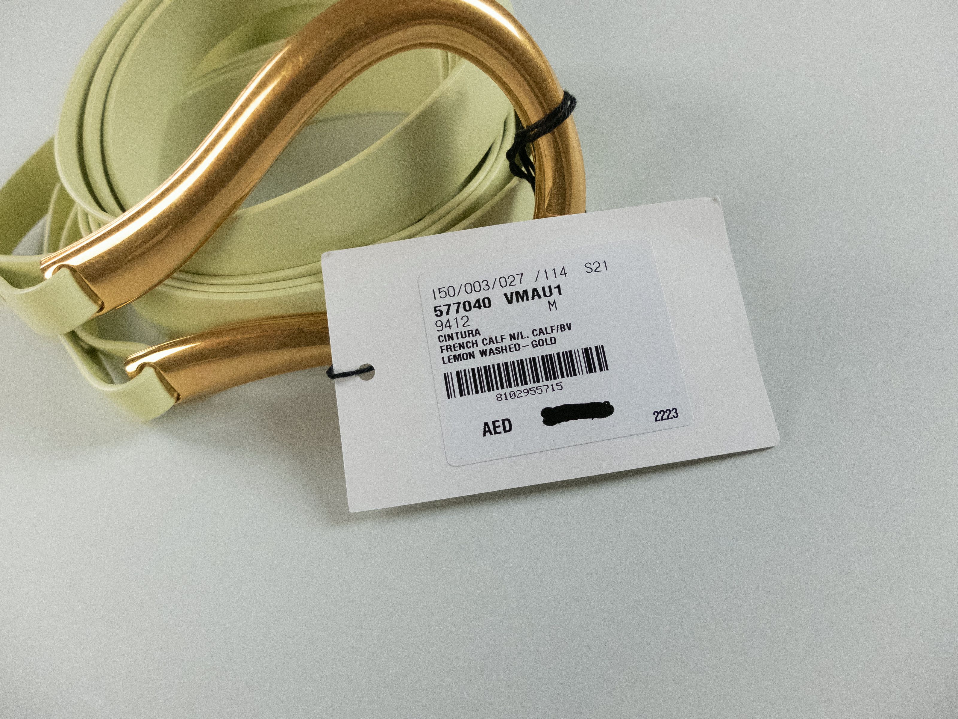 Bottega Veneta BOTTEGA VENETA lemon yellow horseshoe buckle belt Medium Size ONE SIZE - 3 Thumbnail