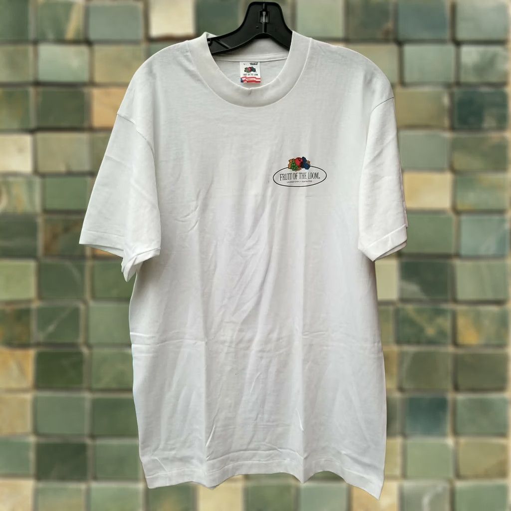Fruit Of The Loom VINTAGE Fruit of the Loom Logo Script Spell out Cotton tee t shirt Long Sleeve White L Adult Unisex 90s Mens Womens Boys Girls Shirt T-Shirt 80s 90s Size US L / EU 52-54 / 3 - 1 Thumbnail