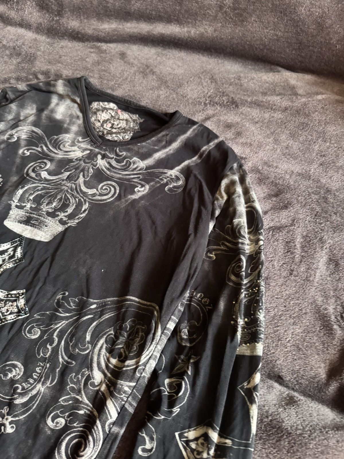 Vintage Vintage Affliction long sleeve with rhinestones y2k Japaness Size US S / EU 44-46 / 1 - 5 Thumbnail