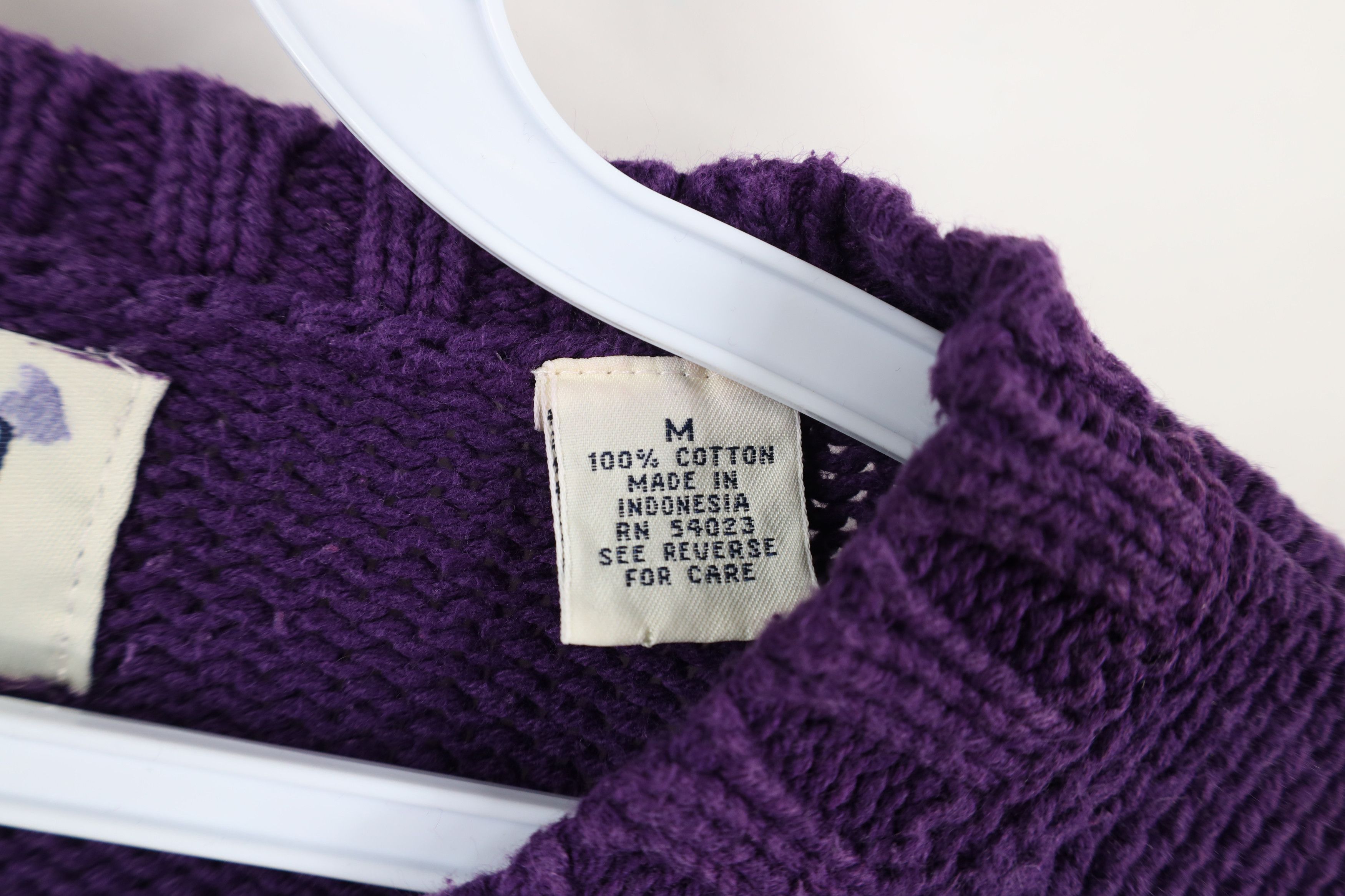Gap × Vintage Vintage 90s Gap Blank Cotton Knit Crewneck Sweater Purple Size M / US 6-8 / IT 42-44 - 5 Thumbnail