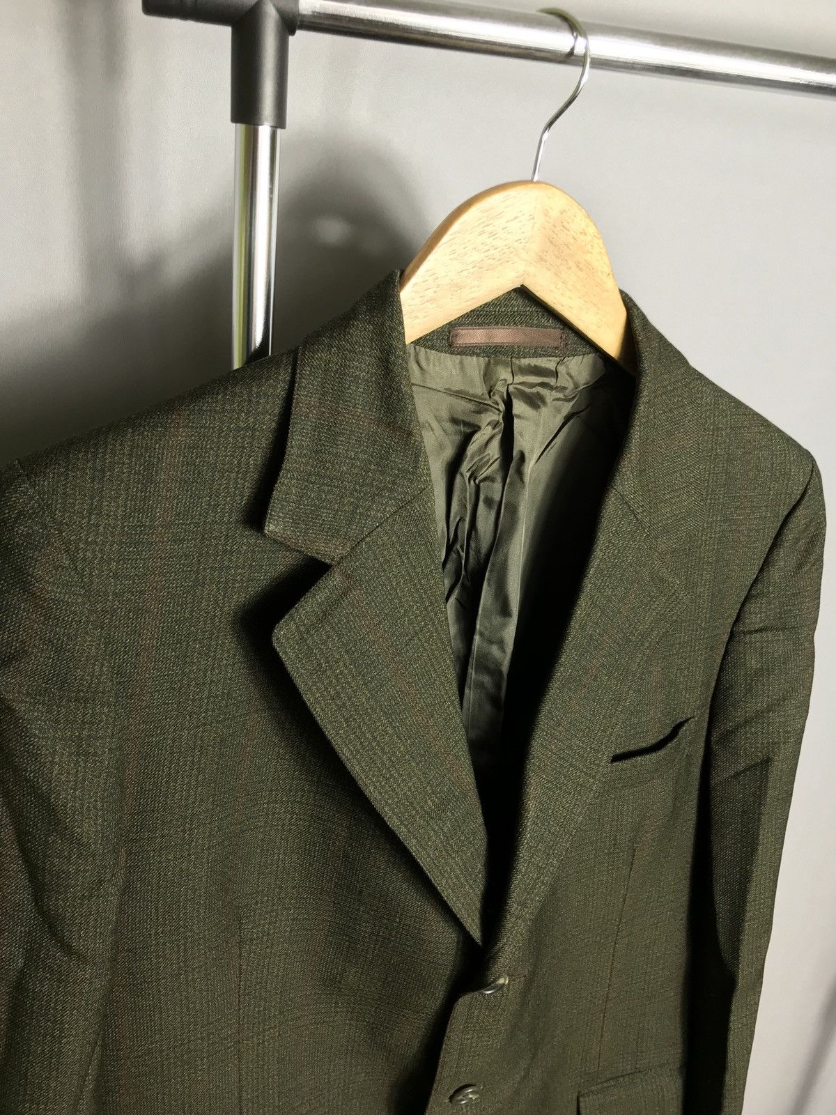 Other Burberrys London Dress Jacket Mens Green Wool Classic Size 42R - 2 Thumbnail