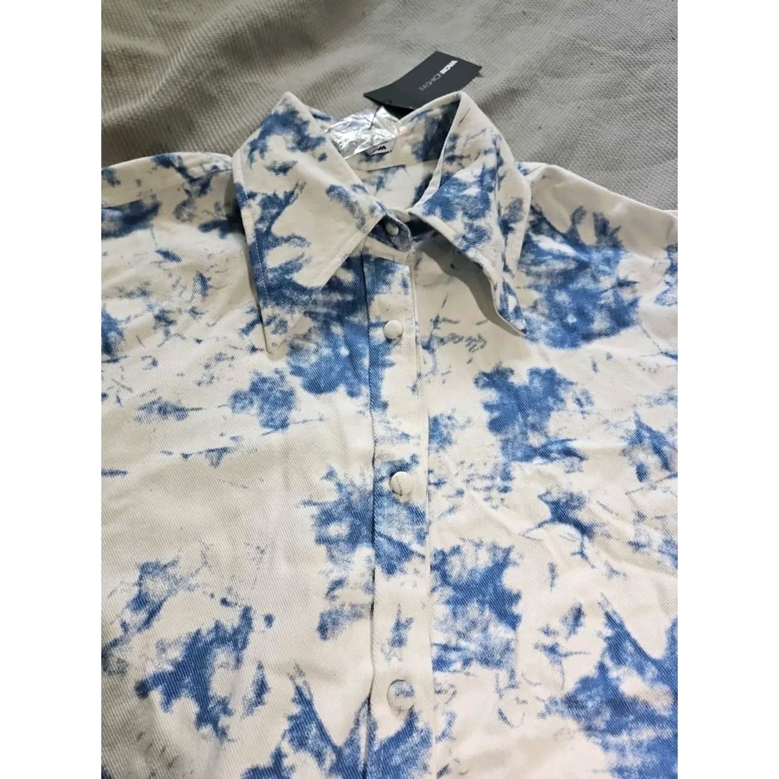 Fashion Nova Fashion Nova Shirt Dress Womens Large Blue Daniela Knit Denim Stretch Top Dress Size L / US 10 / IT 46 - 2 Thumbnail