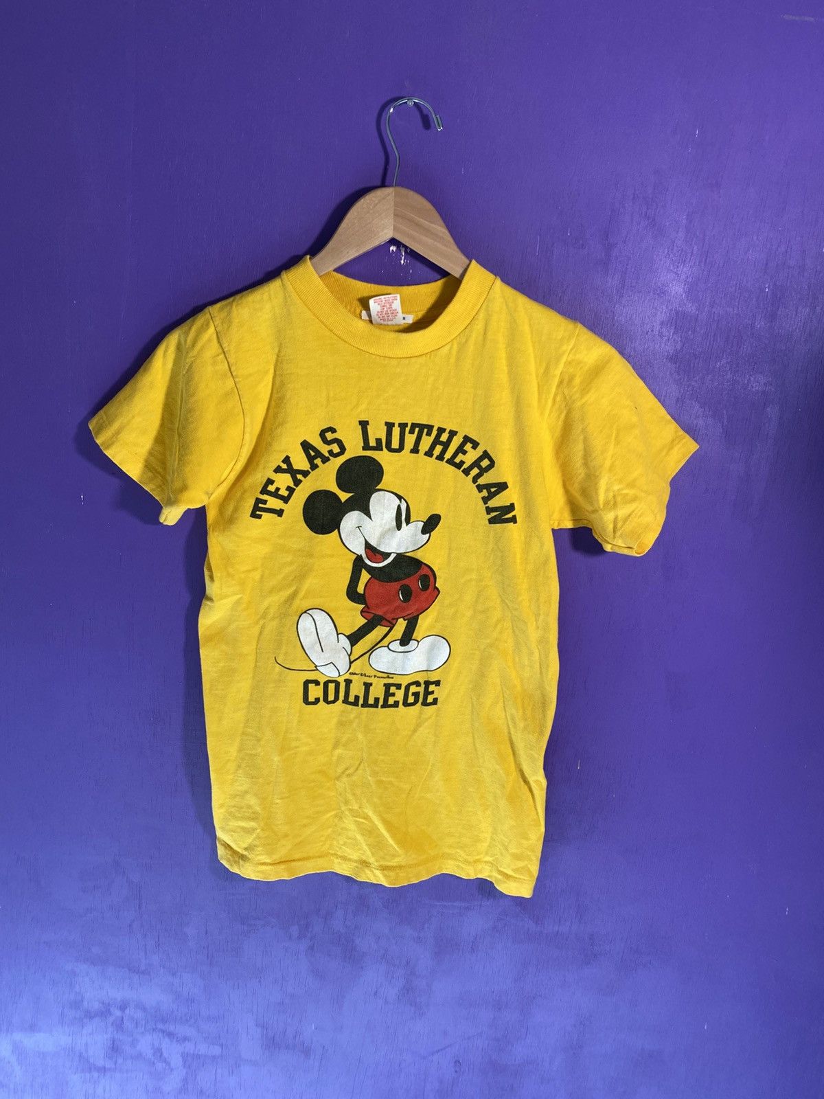 Disney × Vintage Vintage 80s Mickey Mouse Texas Lutheran college t-shirt Size US S / EU 44-46 / 1 - 1 Thumbnail