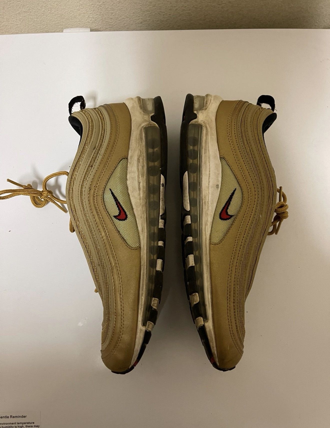 Nike Nike Air Max 97 Metallic Gold Size US 11.5 / EU 44-45 - 4 Thumbnail