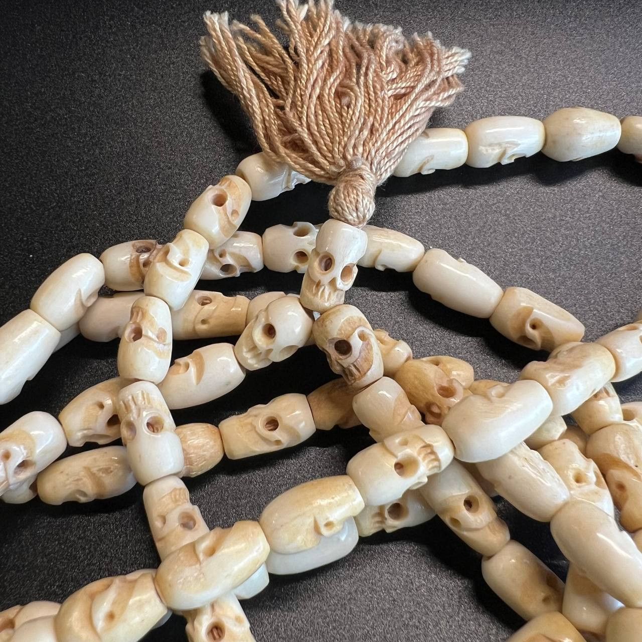 Vintage 106 Prayer Bead Buddhism Bone Skull Meditation