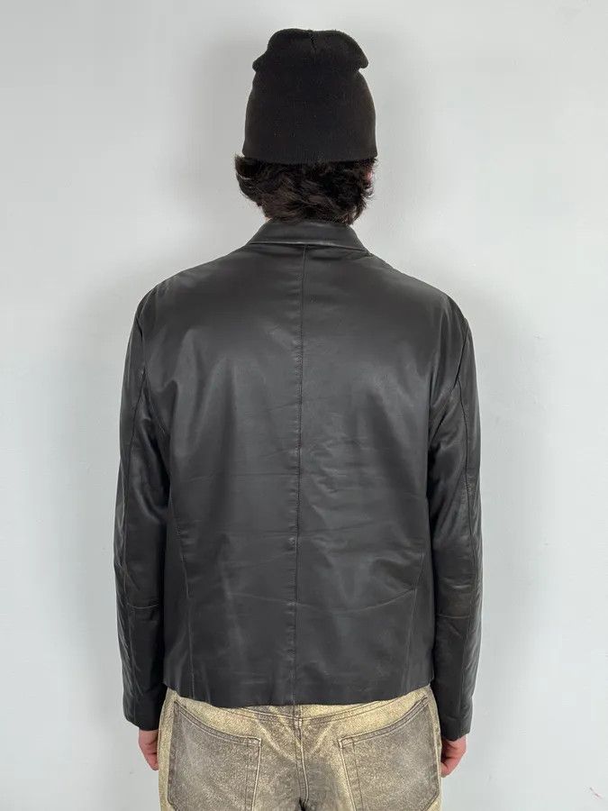 Armani Collezioni Armani Collezioni Brown Leather Quilted Bomber Jacket Size US L / EU 52-54 / 3 - 3 Thumbnail