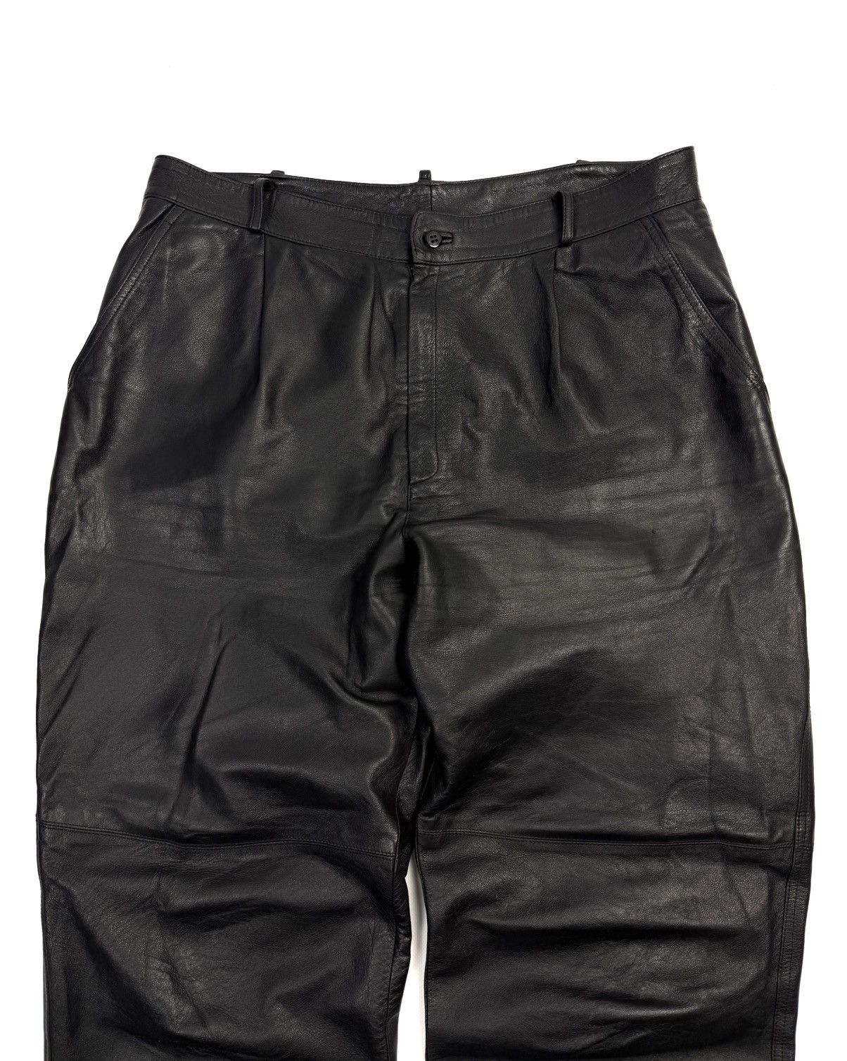 Leather Vintage Leonardo Vera Pelle Italy Leather Pants Relaxed Fit Size US 34 / EU 50 - 6 Thumbnail