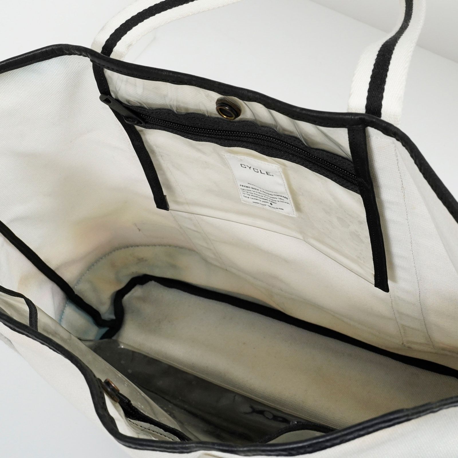 Porter PORTER × Cycle Canvas Tote Bag Large Leather Bottom Japan Size ONE SIZE - 14 Thumbnail