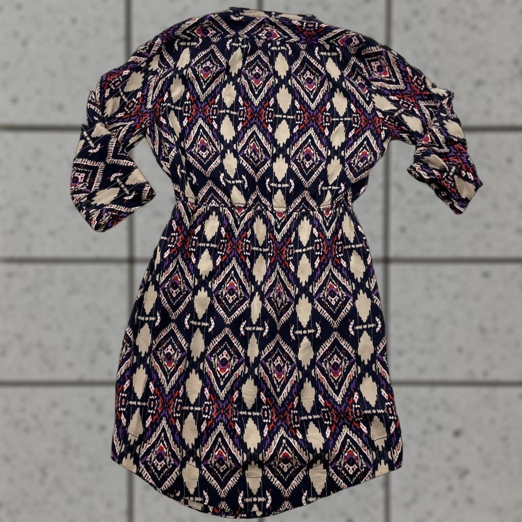 Anthropologie Anthropologie Shirt Dress Women 4 Purple Boho Aztec Western Y2k Geometric 3/4 Sleeve Button Pockets Multicolor Short Dress Style: Shirt Dress Size S / US 4 / IT 40 - 1 Thumbnail