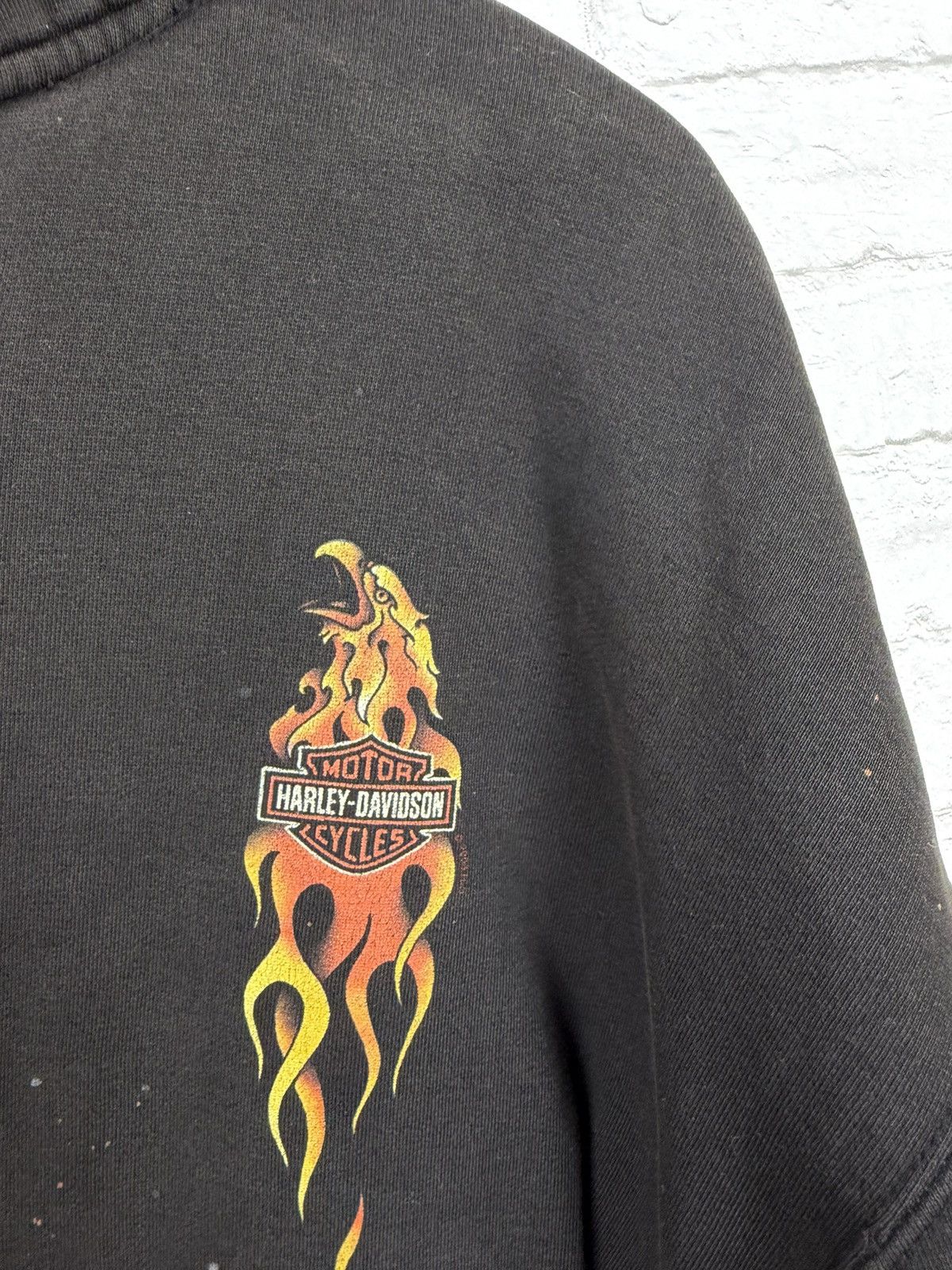 Harley Davidson (XL) THRASHED OUT FLAMES Harley Davidson Zip Up Hoodie Size US XL / EU 56 / 4 - 11 Thumbnail