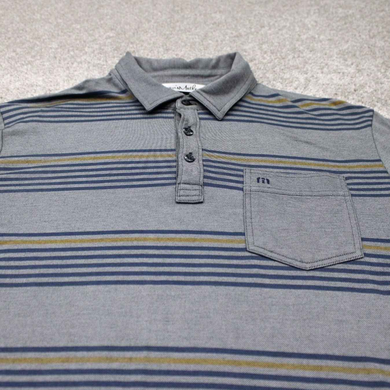 TravisMathew Travis Mathew Polo Shirt Mens Medium Gray Heather Pocket Golf Short Sleeve Size US M / EU 48-50 / 2 - 4 Thumbnail