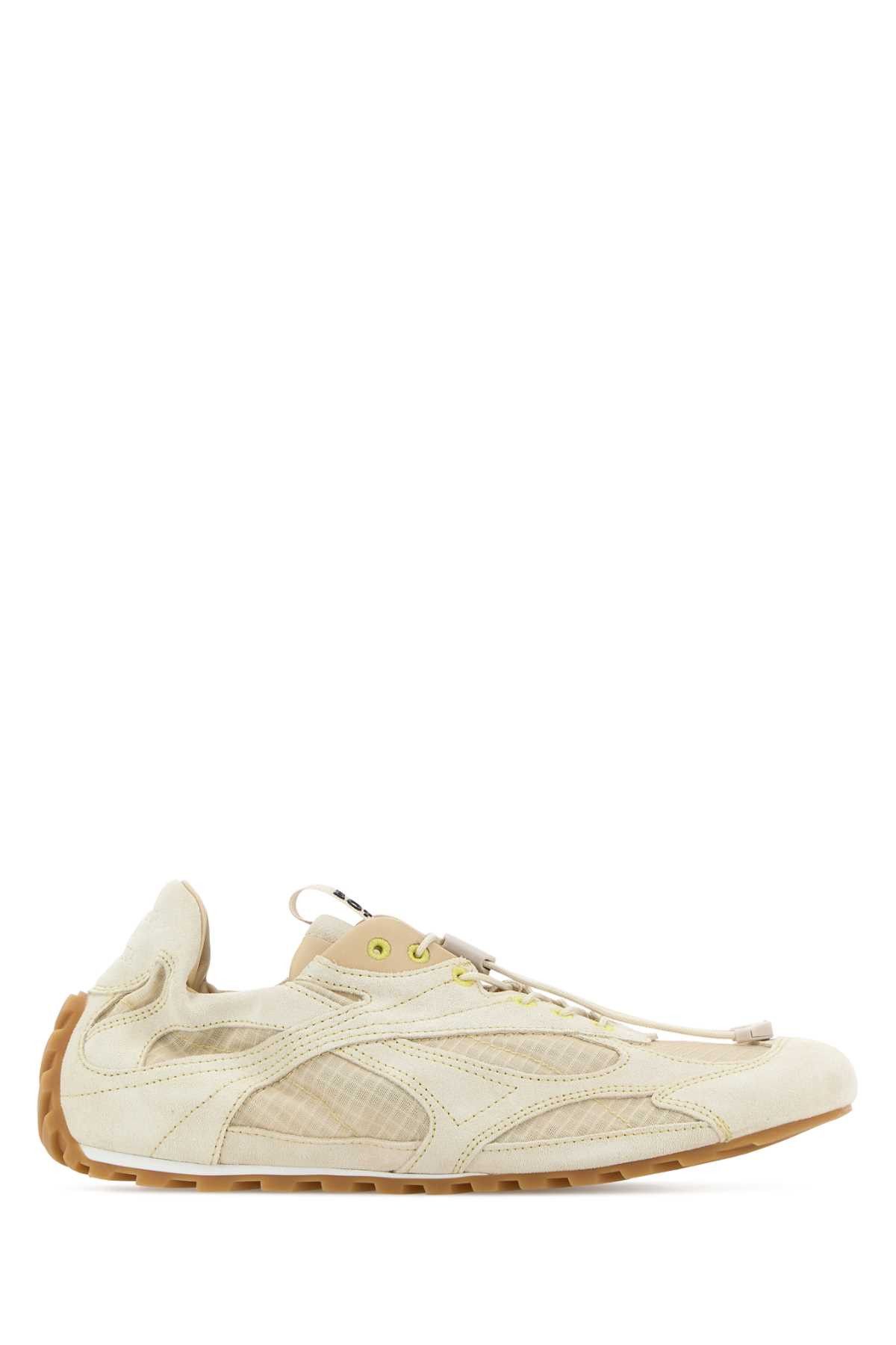 Bottega Veneta Ivory Suede And Fabric Orbit Flash Sneakers Size US 11 / IT 41 - 1 Thumbnail